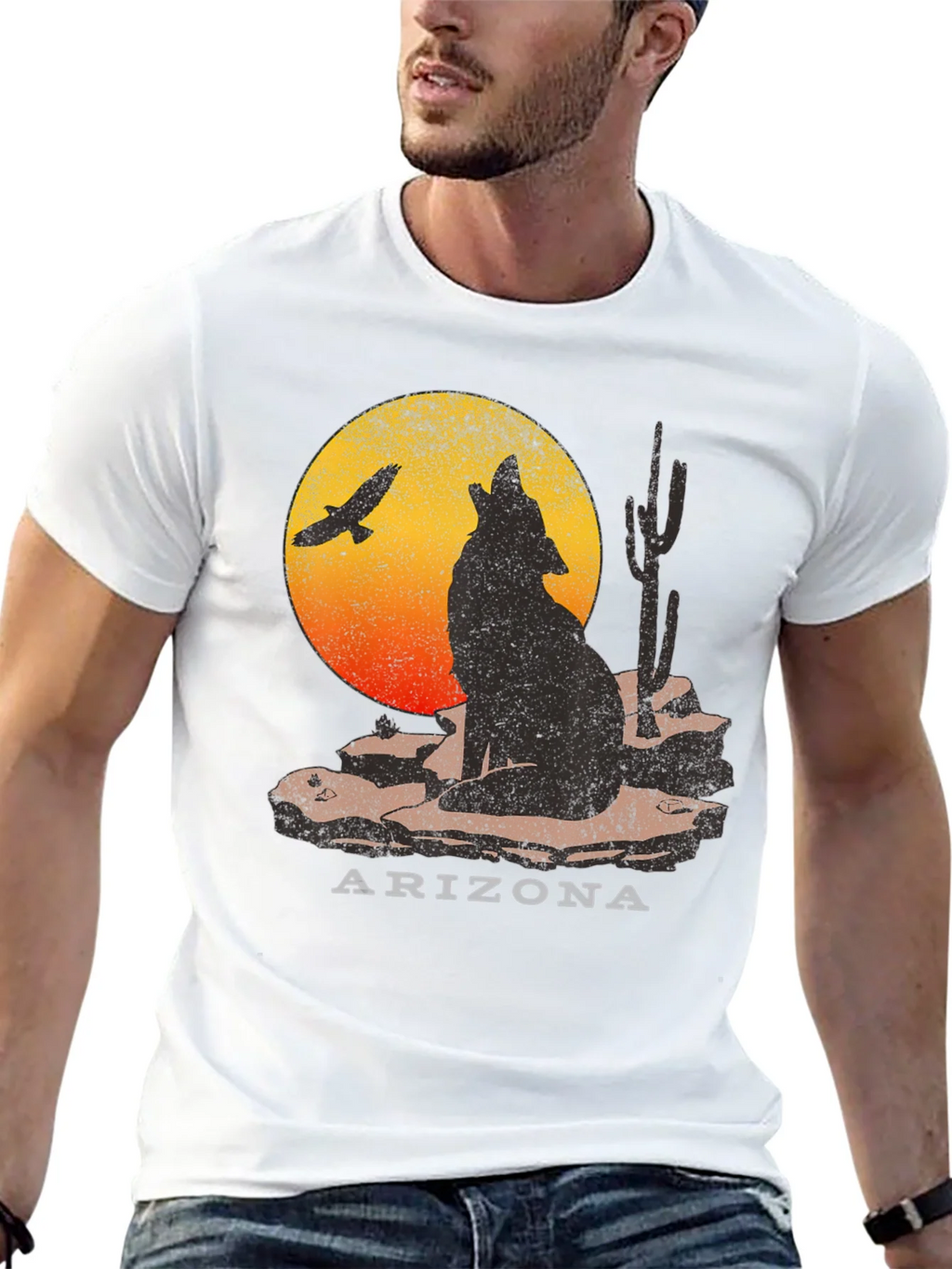 Arizona Desert Wolf Graphic T-Shirt product image 12
