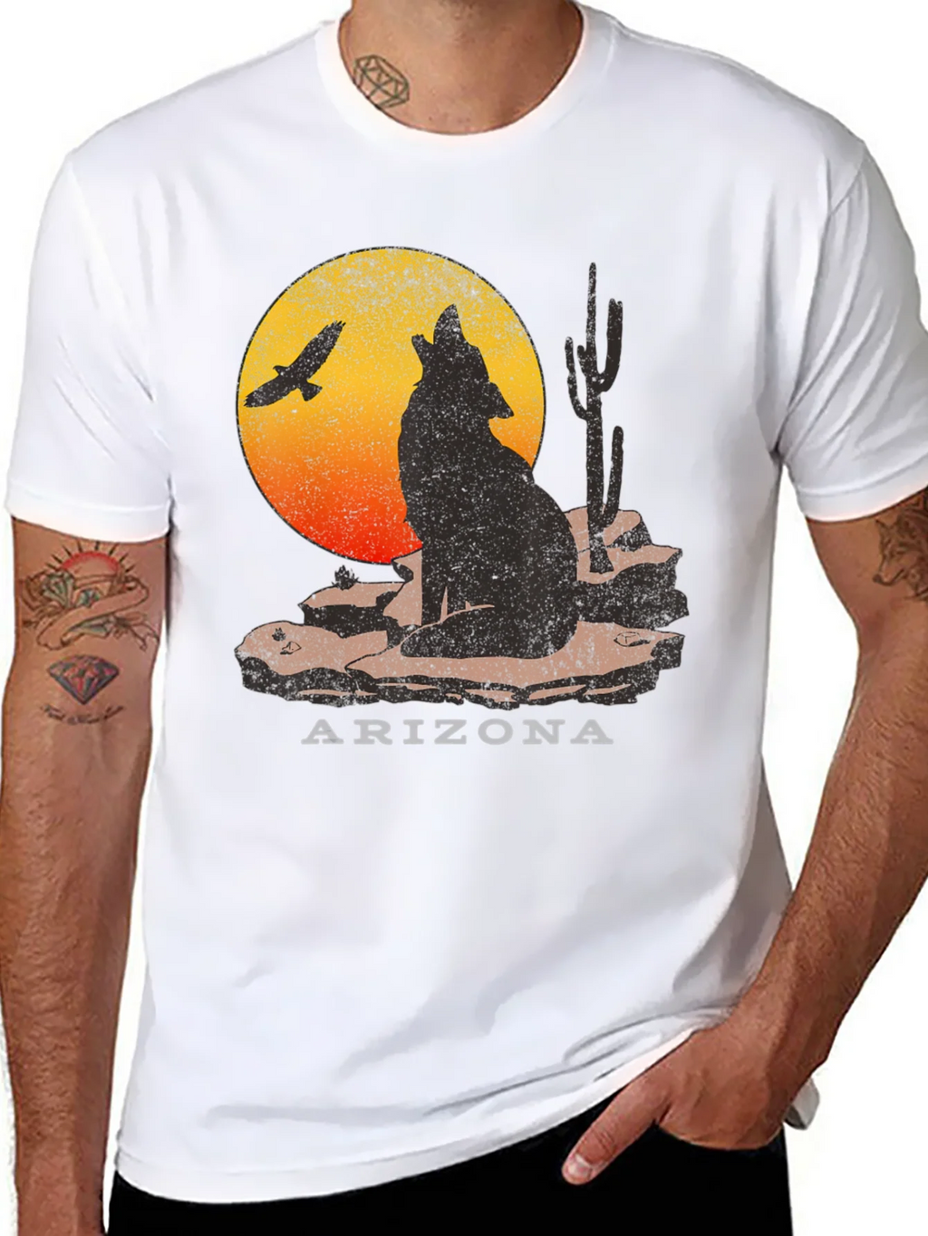 Arizona Desert Wolf Graphic T-Shirt product image 7