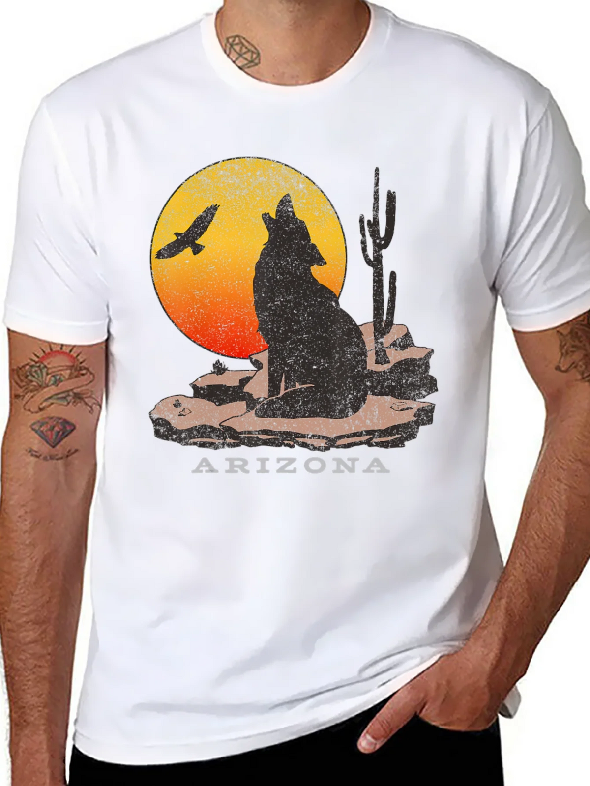Arizona Desert Wolf Graphic T-Shirt product image 7