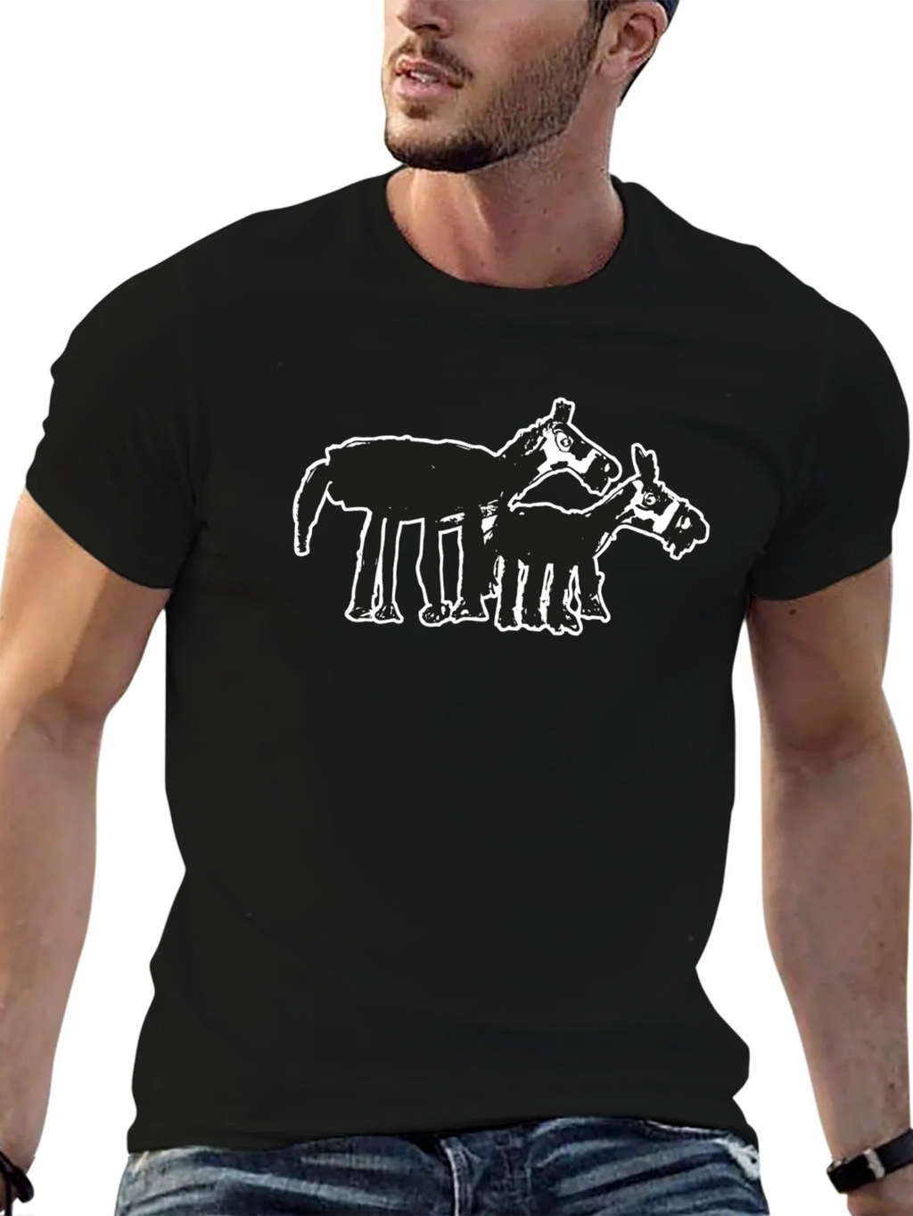 Abstract Horse Graphic Tee - Black product image 6