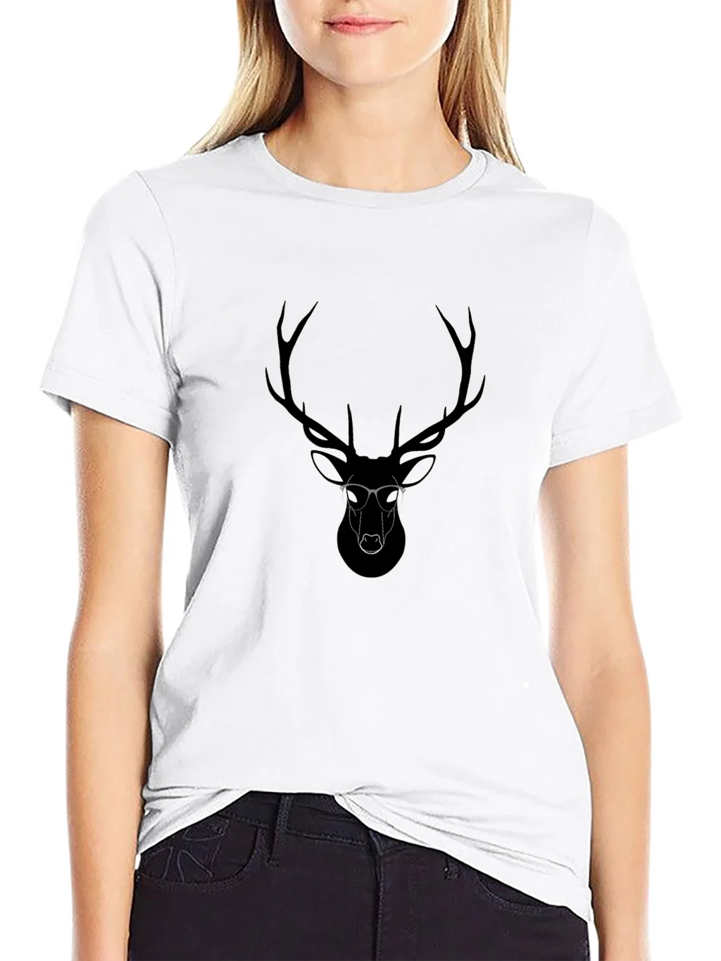 Cool Deer Graphic Black T-Shirt product image 6