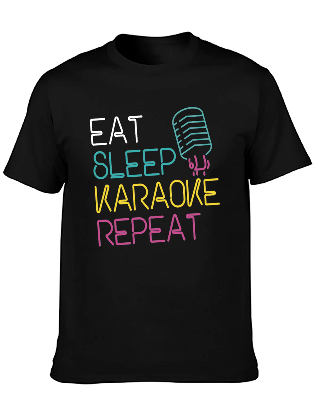 Eat Sleep Karaoke Repeat Graphic Tee product image 3