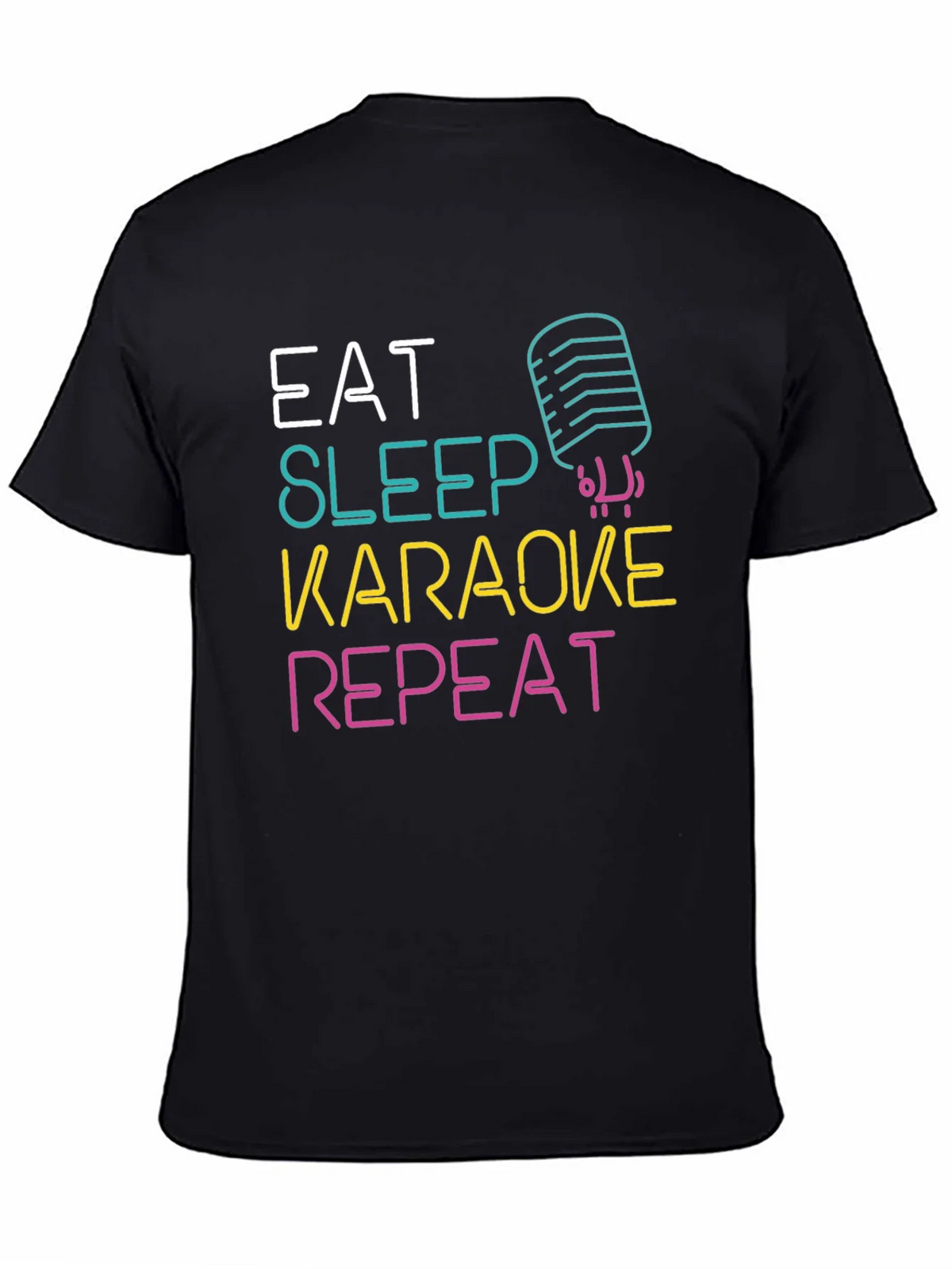 Eat Sleep Karaoke Repeat Graphic Tee product image 4