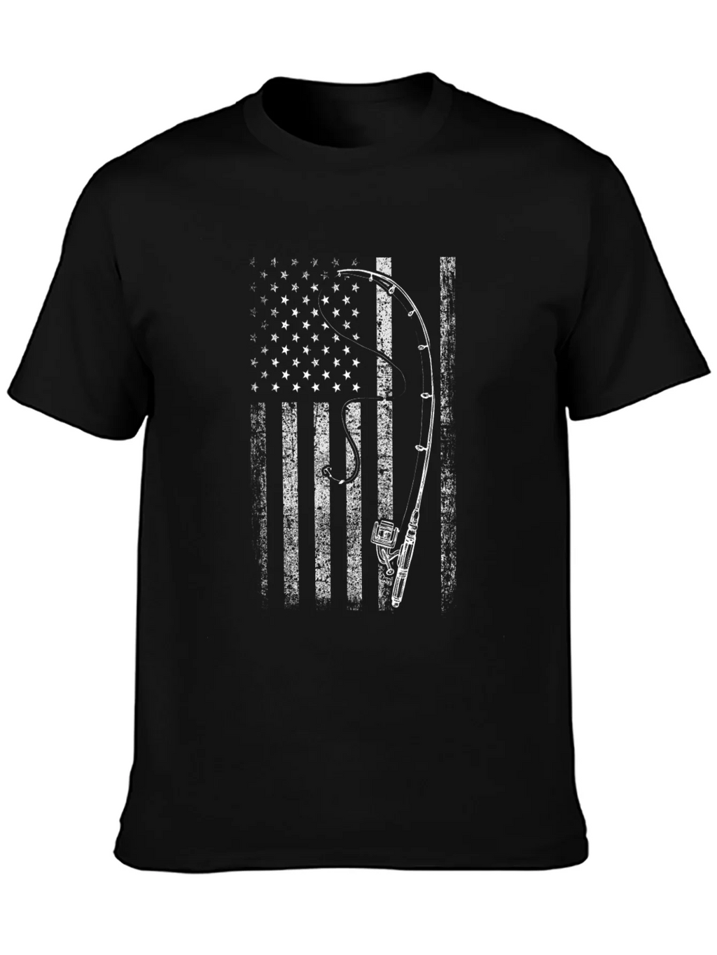American Flag Fishing Rod T-Shirt product image 3
