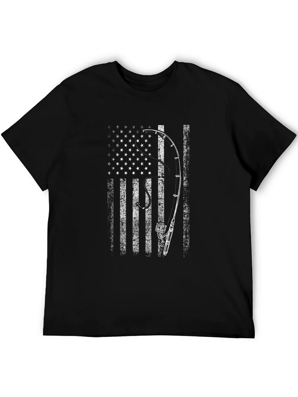 American Flag Fishing Rod T-Shirt product image 5