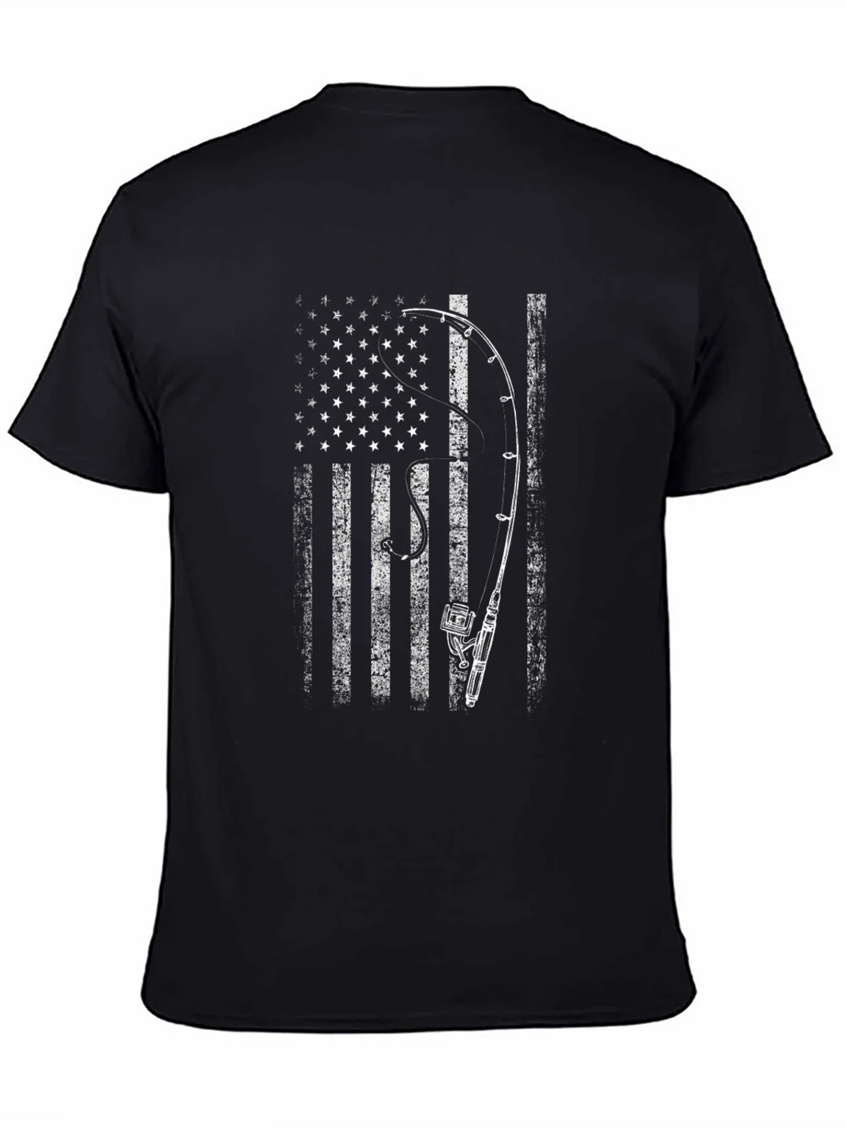 American Flag Fishing Rod T-Shirt product image 4