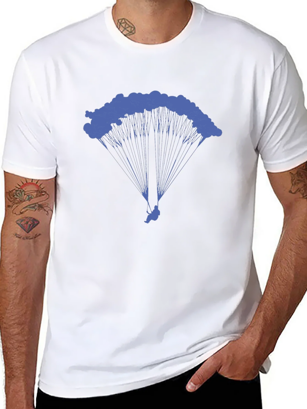 Skydiving Parachute Graphic Tee - Black Cotton T-Shirt product image 7