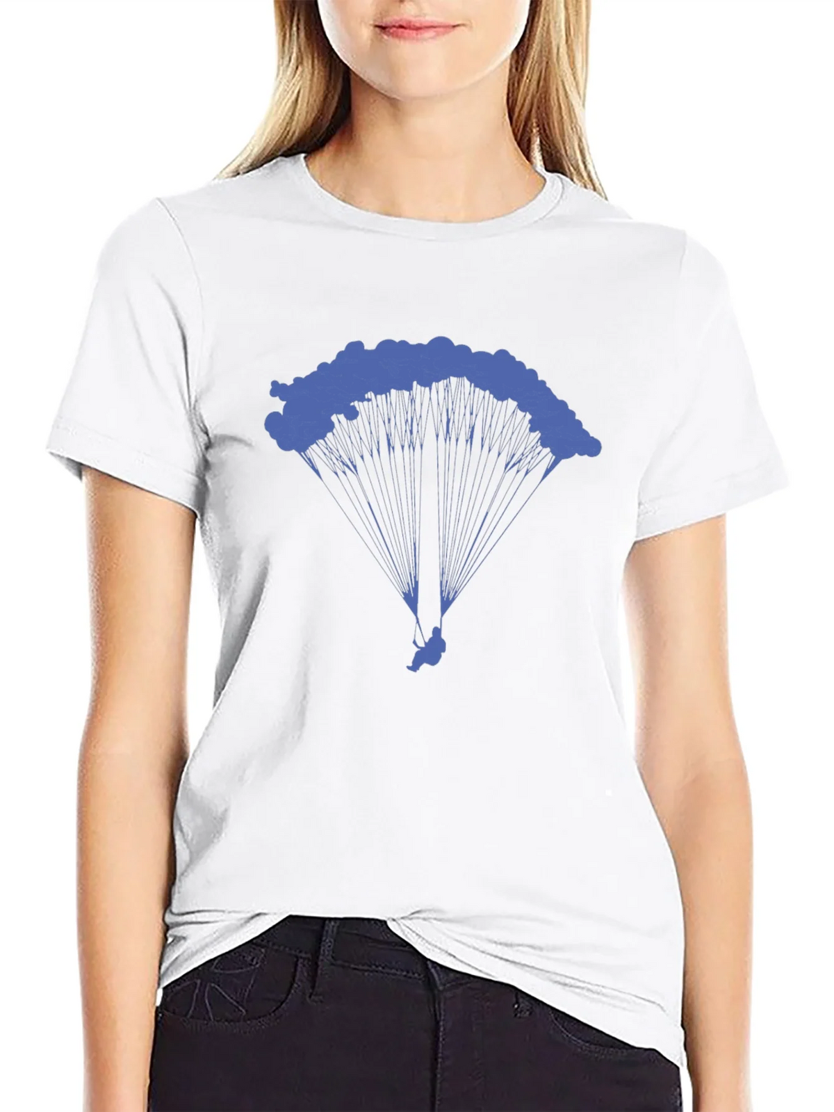 Skydiving Parachute Graphic Tee - Black Cotton T-Shirt product image 8