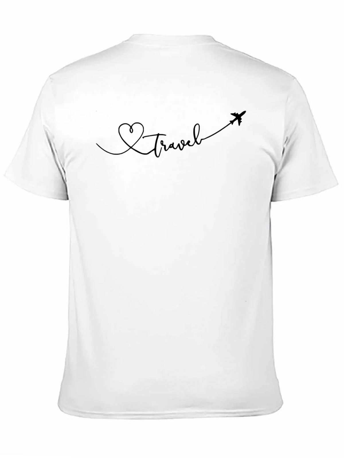 Heart Travel Plane Tee - Black Graphic T-Shirt product image 10