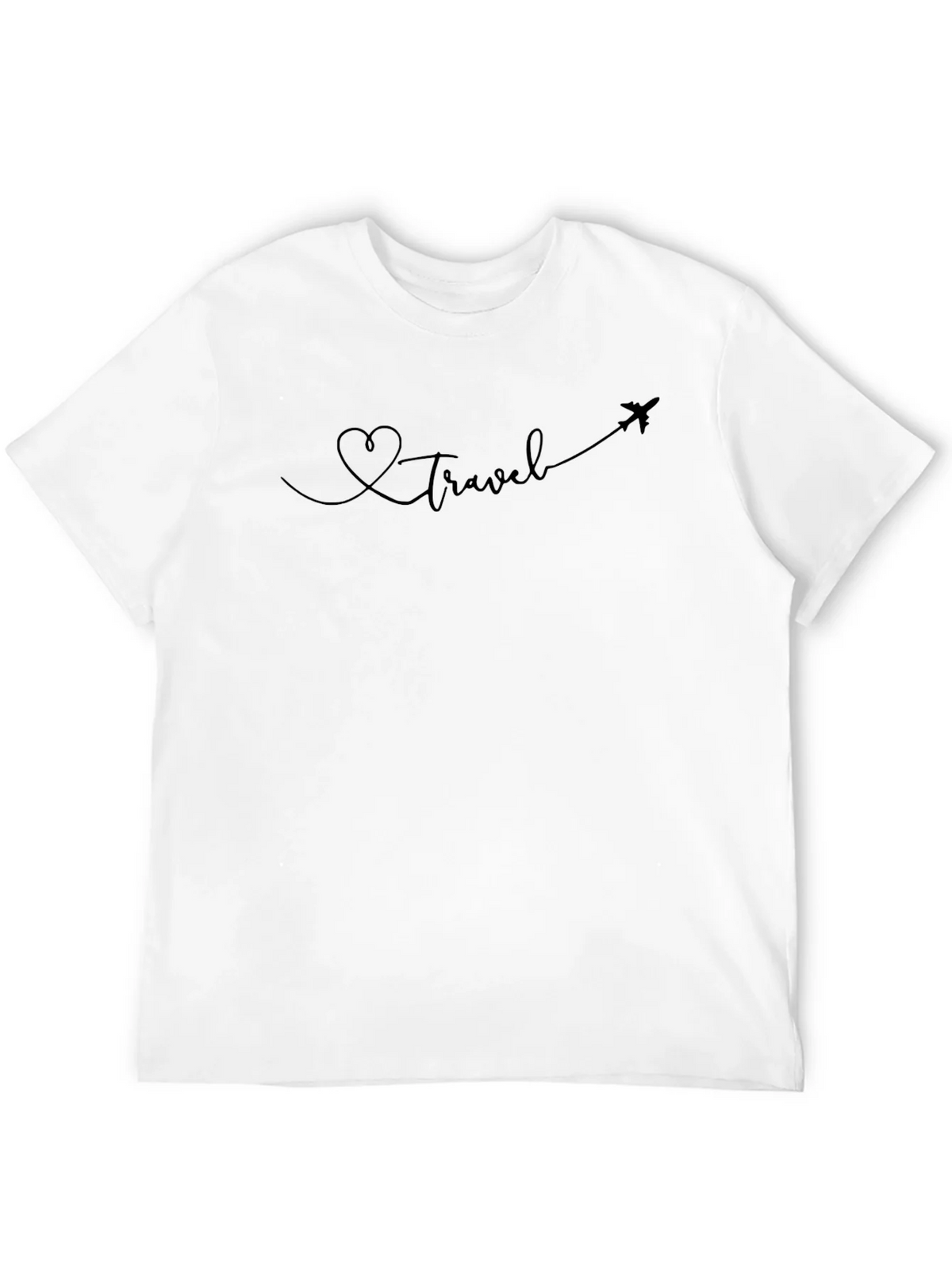 Heart Travel Plane Tee - Black Graphic T-Shirt product image 11