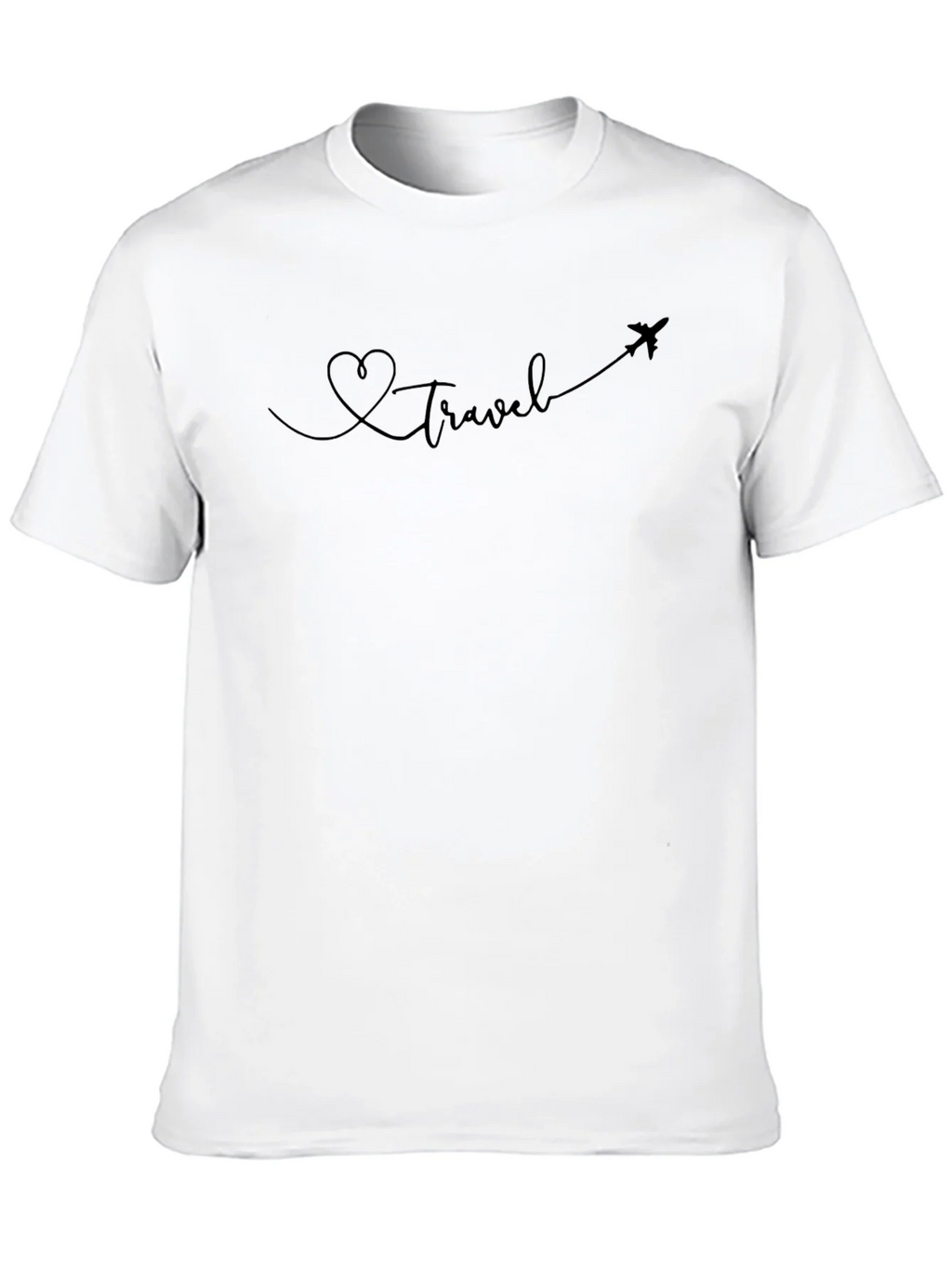 Heart Travel Plane Tee - Black Graphic T-Shirt product image 9