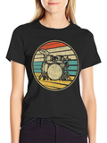 Vintage Drum Set T-Shirt - Retro Musician Tee product image 1