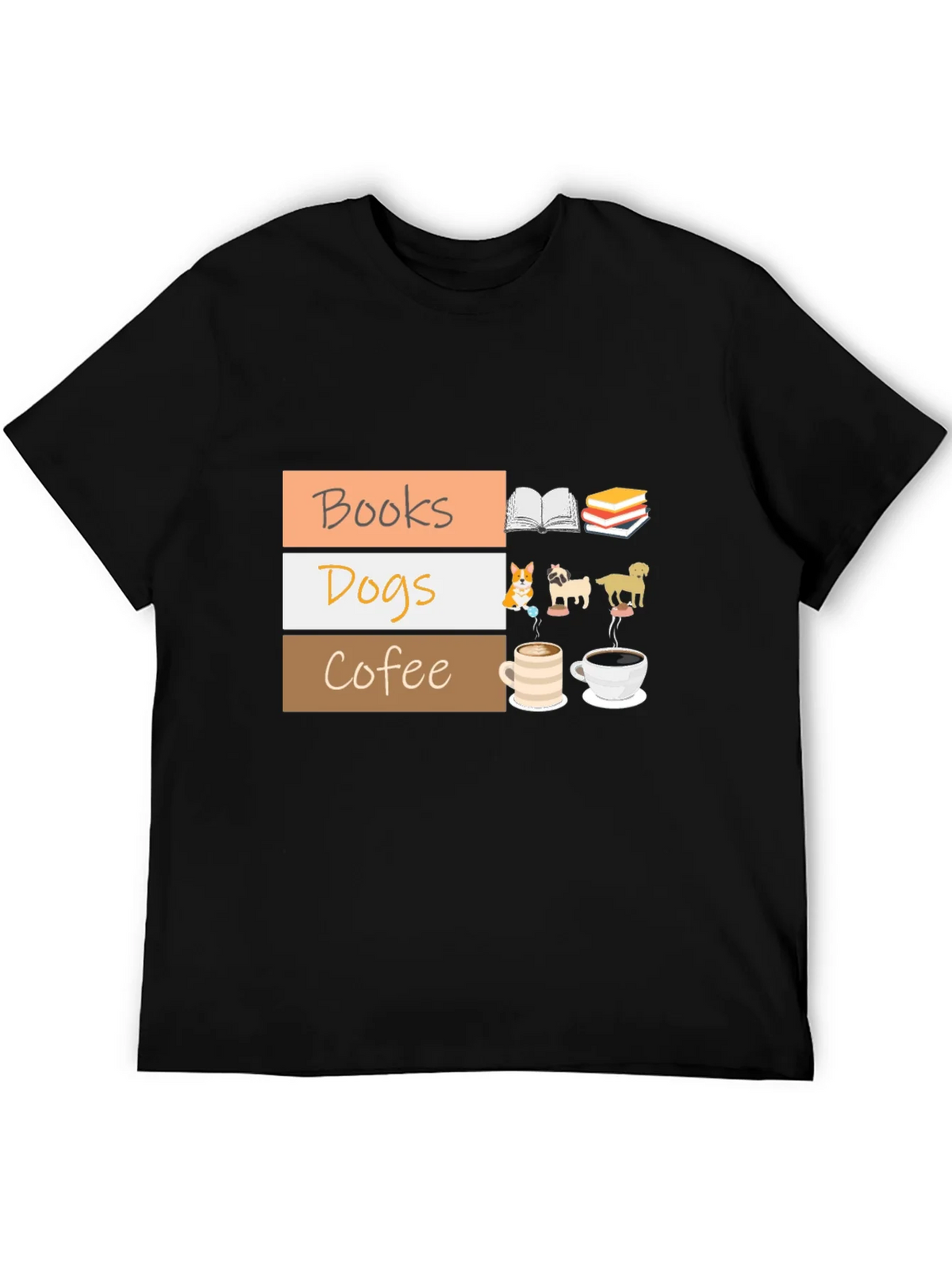 Books Dogs Coffee T-Shirt product image 2