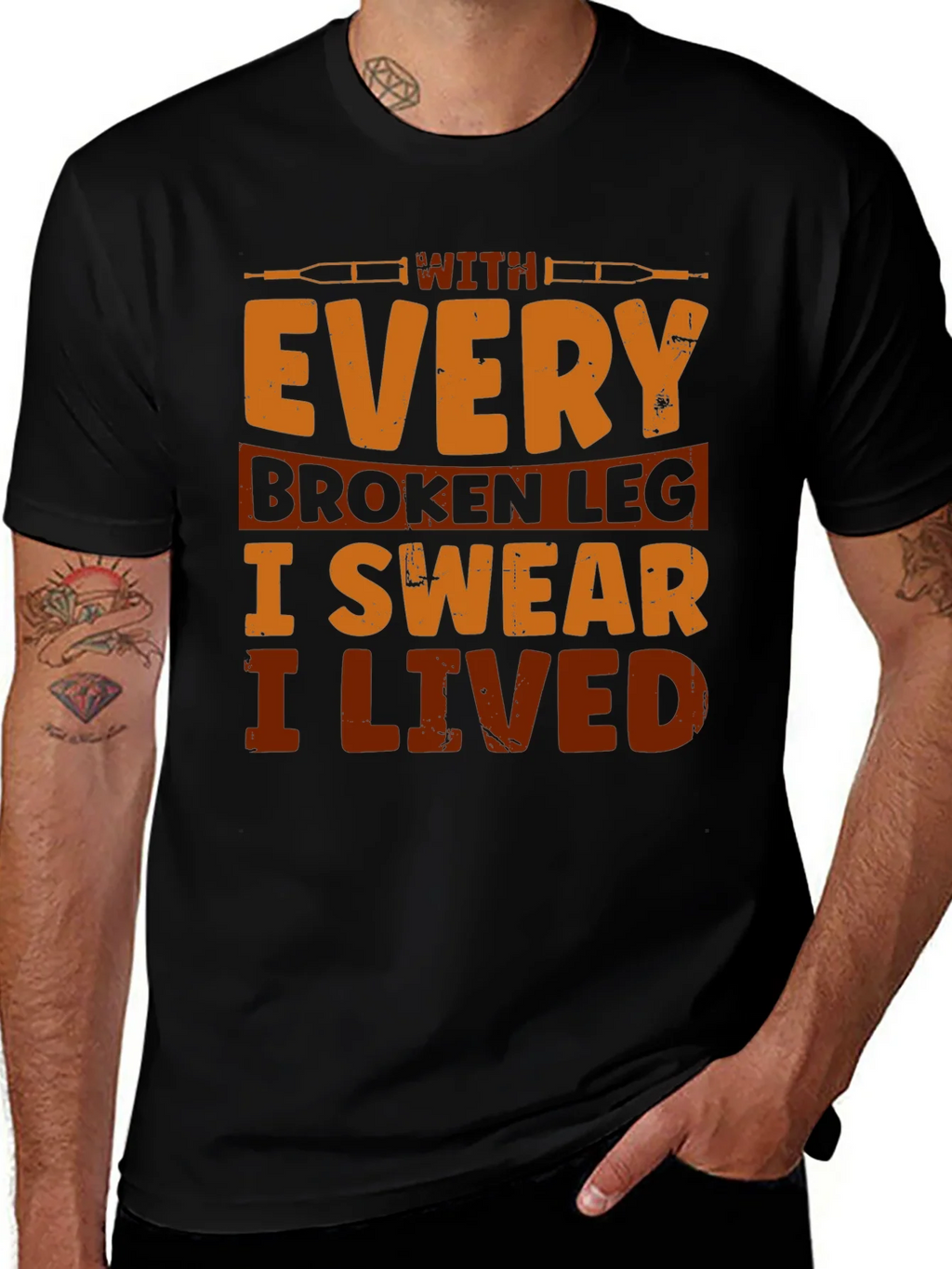 Broken Leg Humor T-Shirt product image 1