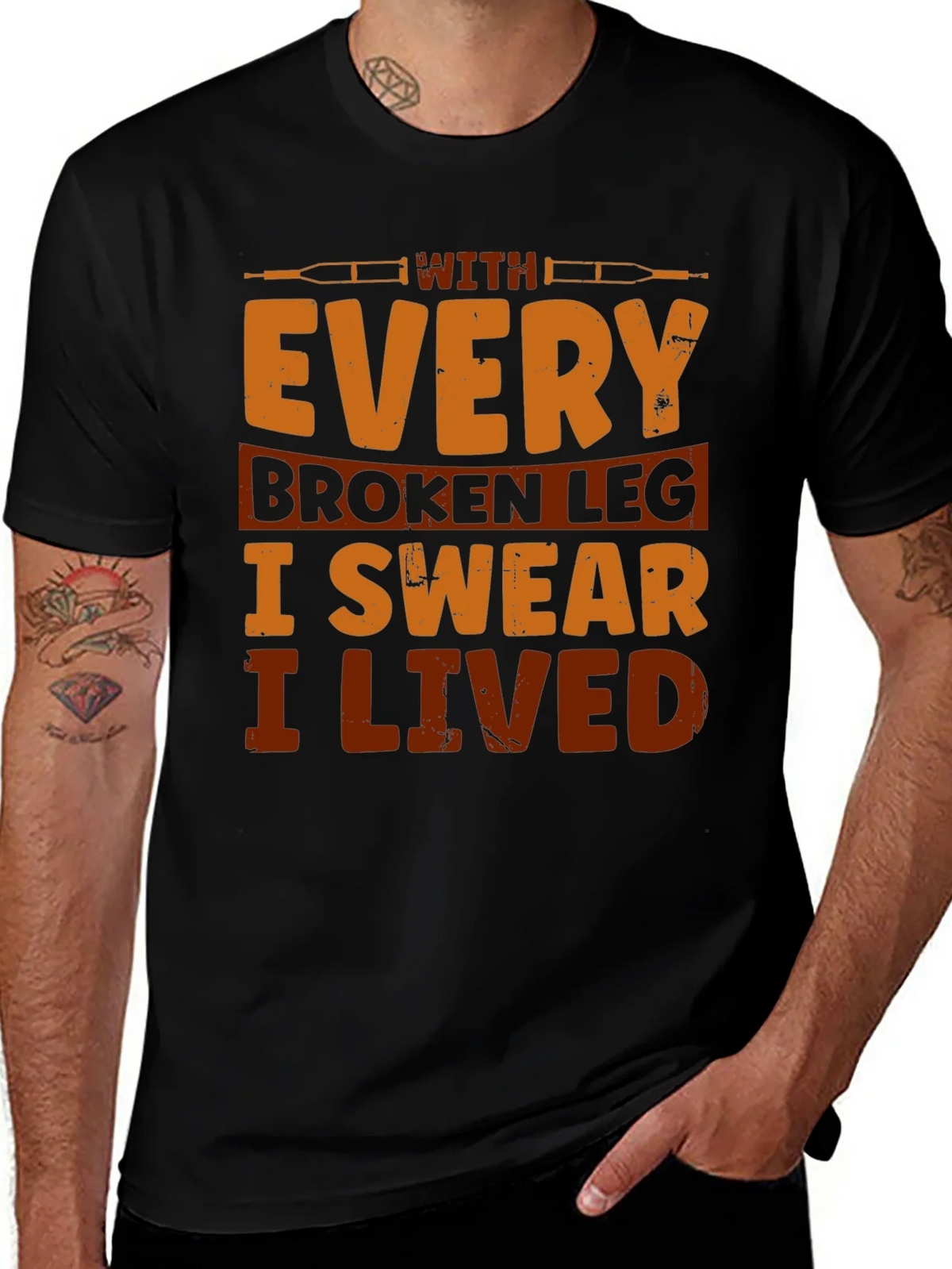 Broken Leg Humor T-Shirt product image 1