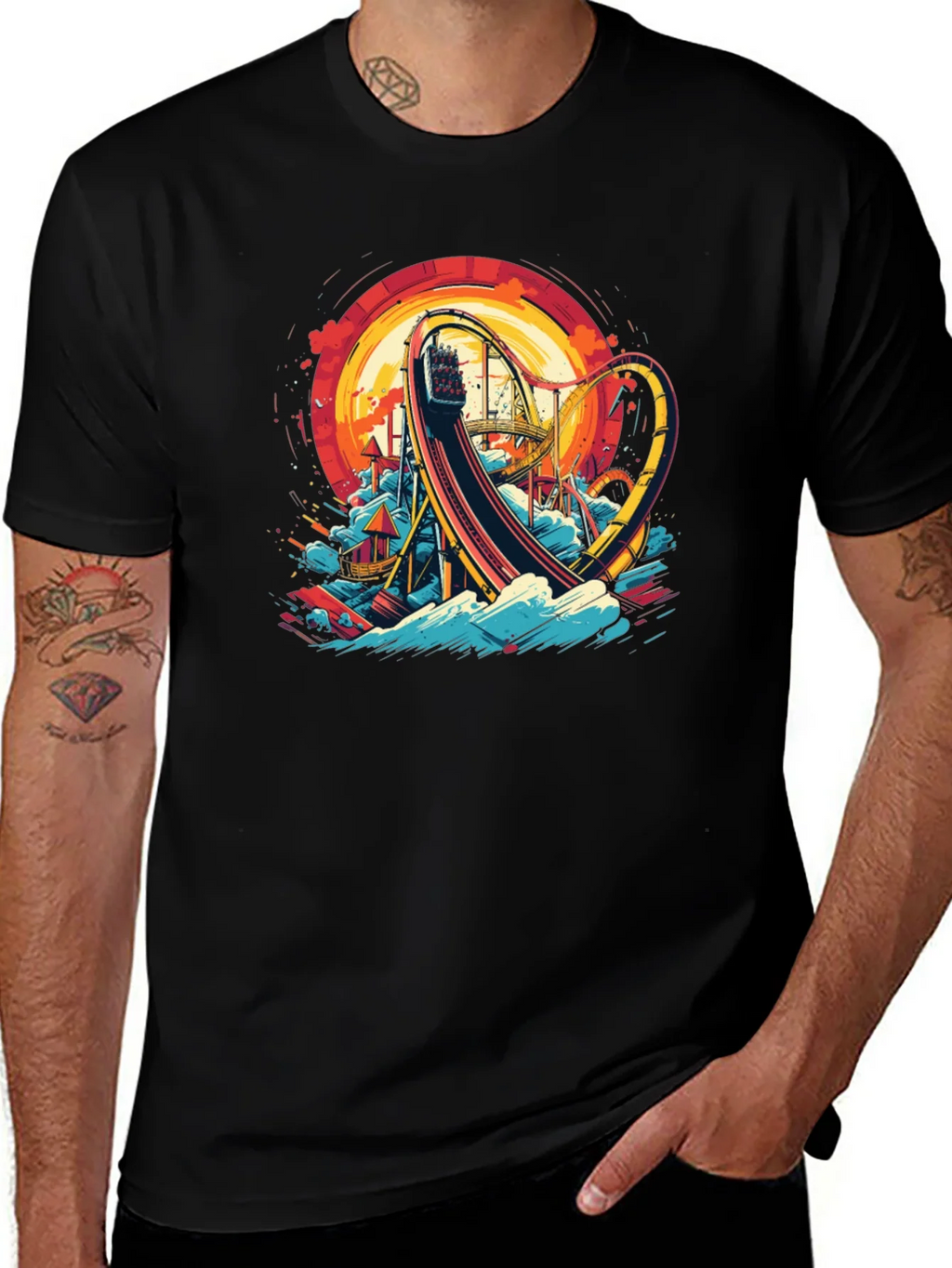 Roller Coaster Graphic Tee - Thrill Ride Design product image 1
