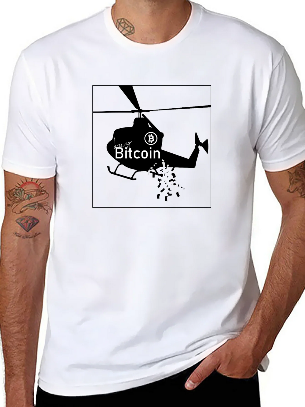 Bitcoin Helicopter T-Shirt - Crypto HODL Tee product image 3