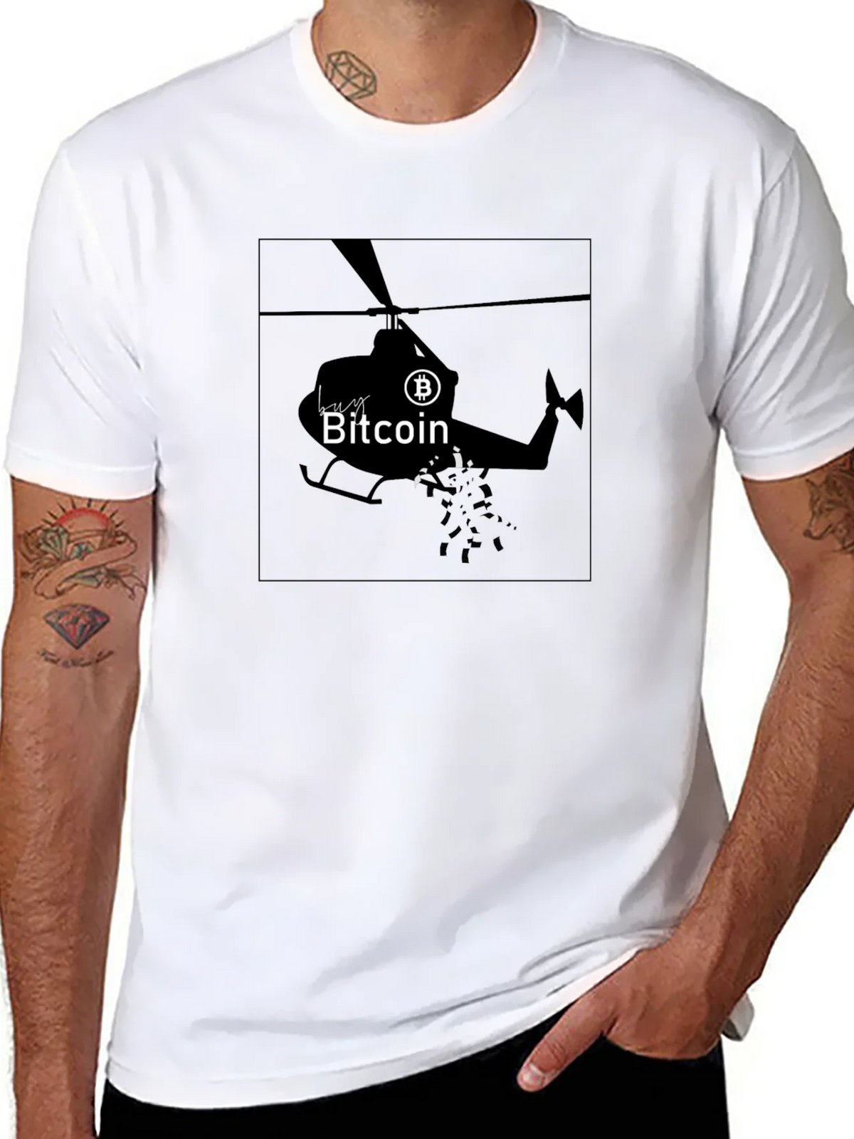 Bitcoin Helicopter T-Shirt - Crypto HODL Tee product image 3
