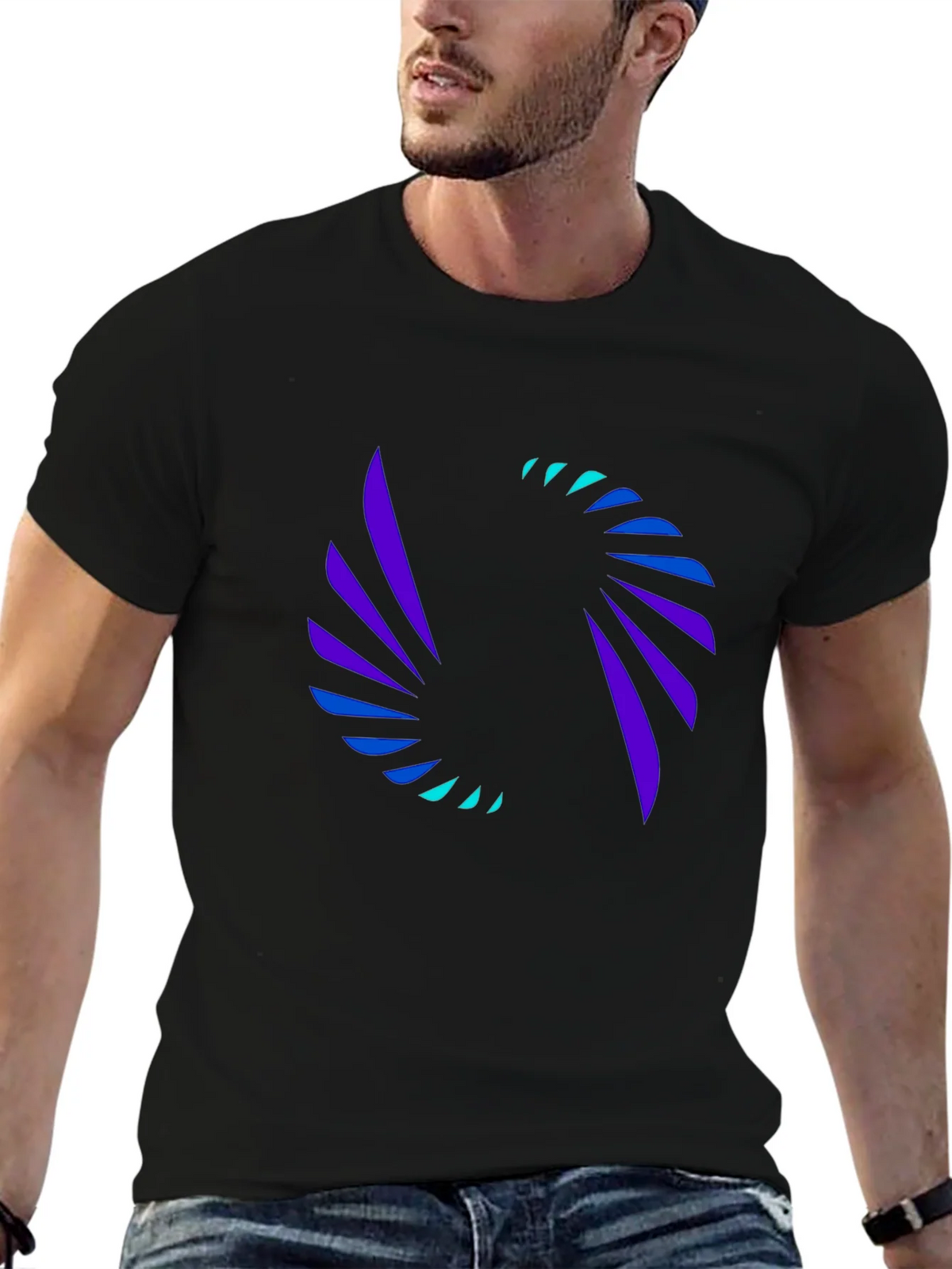 Abstract Swirl Graphic Tee - Modern Black T-Shirt product image 5