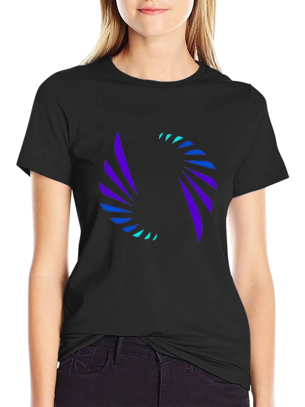 Abstract Swirl Graphic Tee - Modern Black T-Shirt product image 1