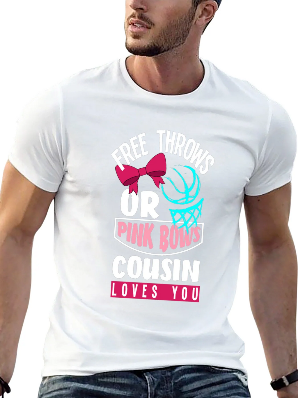 Free Throws or Pink Bows Cousin Loves You T-Shirt product image 12