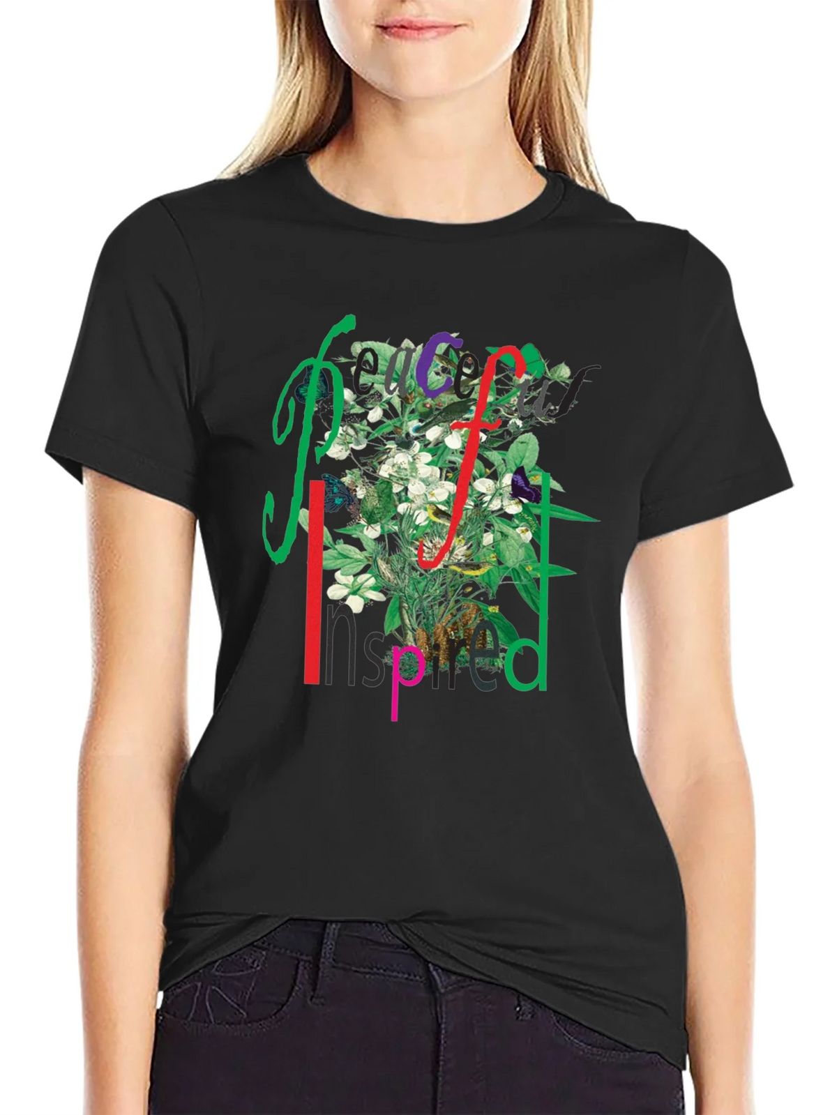 Peace Inspired Floral Graphic T-Shirt product image 2