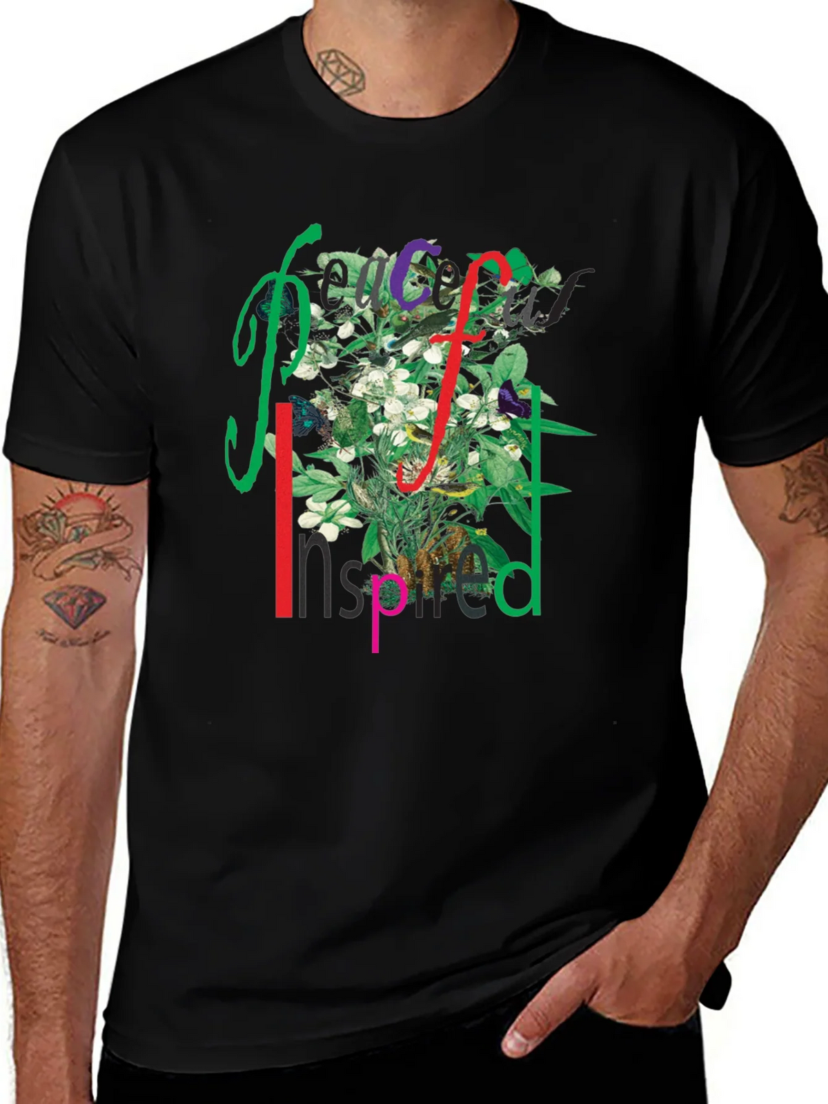Peace Inspired Floral Graphic T-Shirt product image 1
