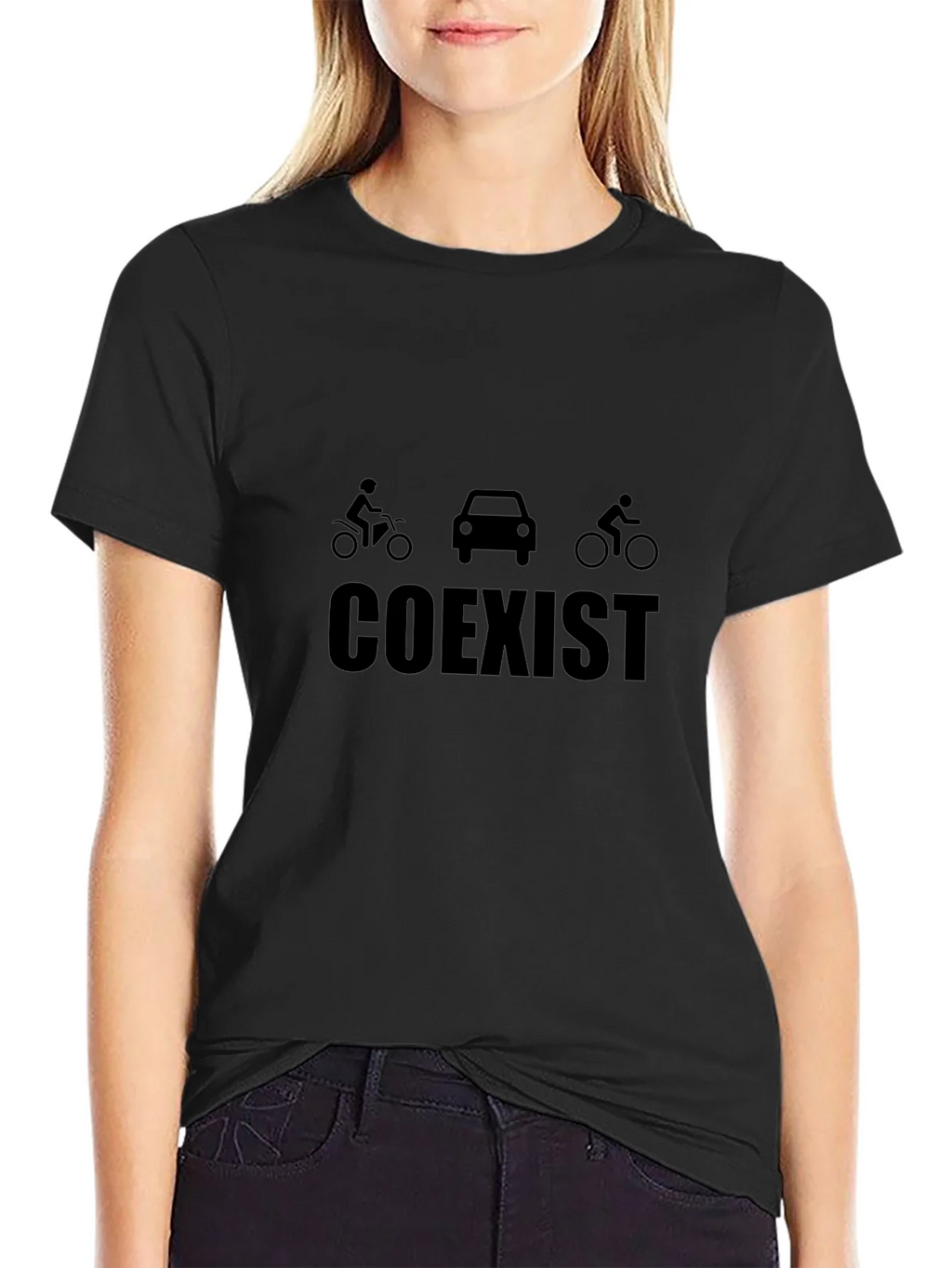 Coexist Graphic Tee - Black Cotton Blend Shirt product image 2