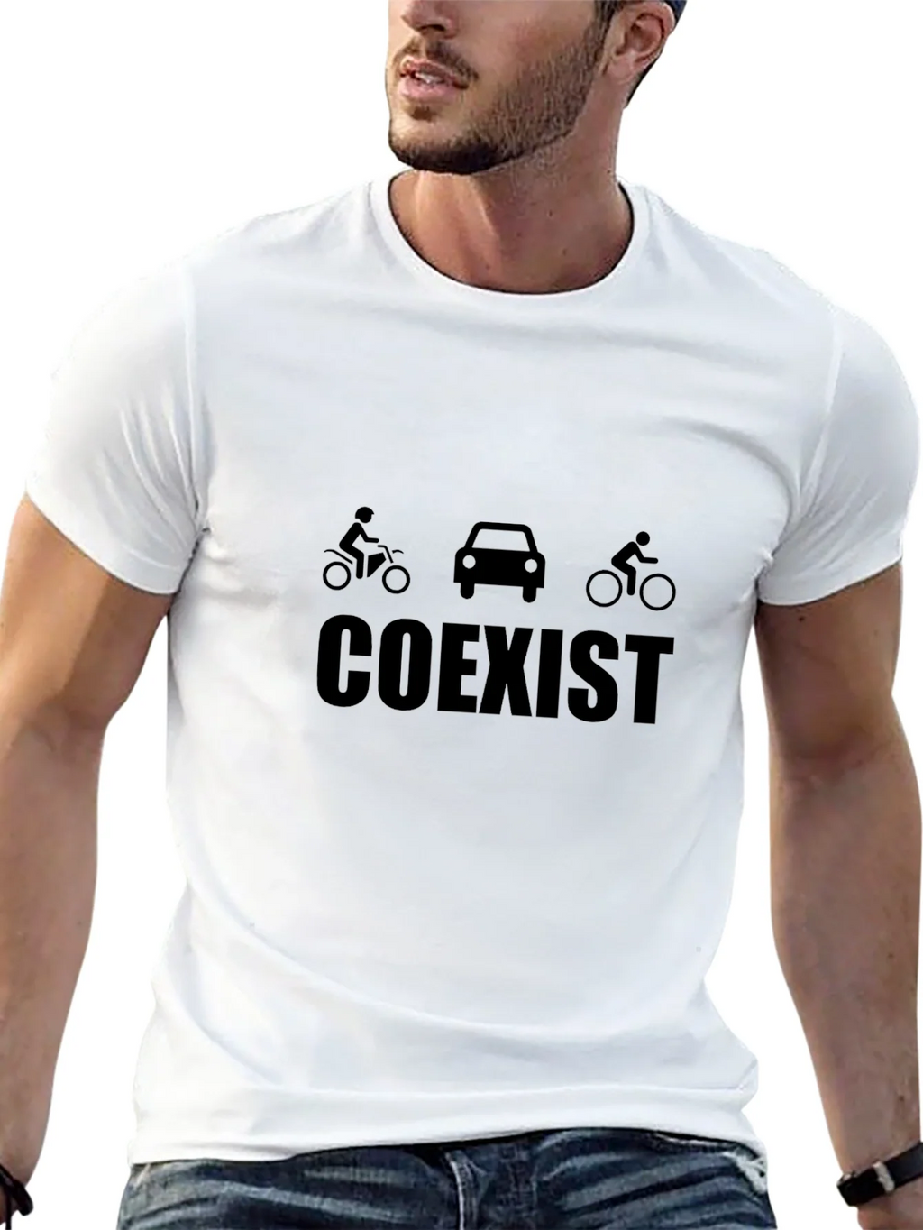 Coexist Graphic Tee - Black Cotton Blend Shirt product image 8