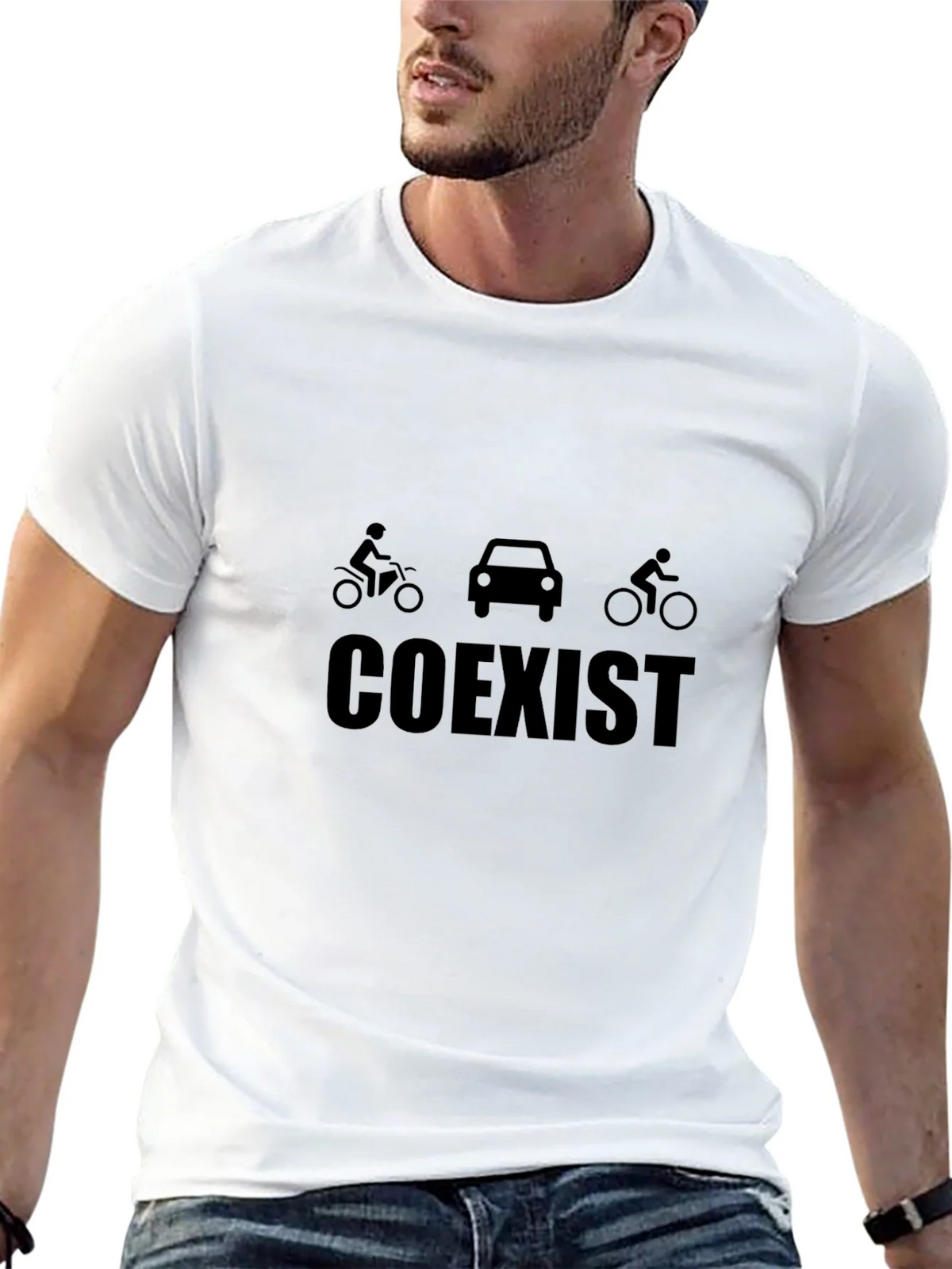 Coexist Graphic Tee - Black Cotton Blend Shirt product image 8