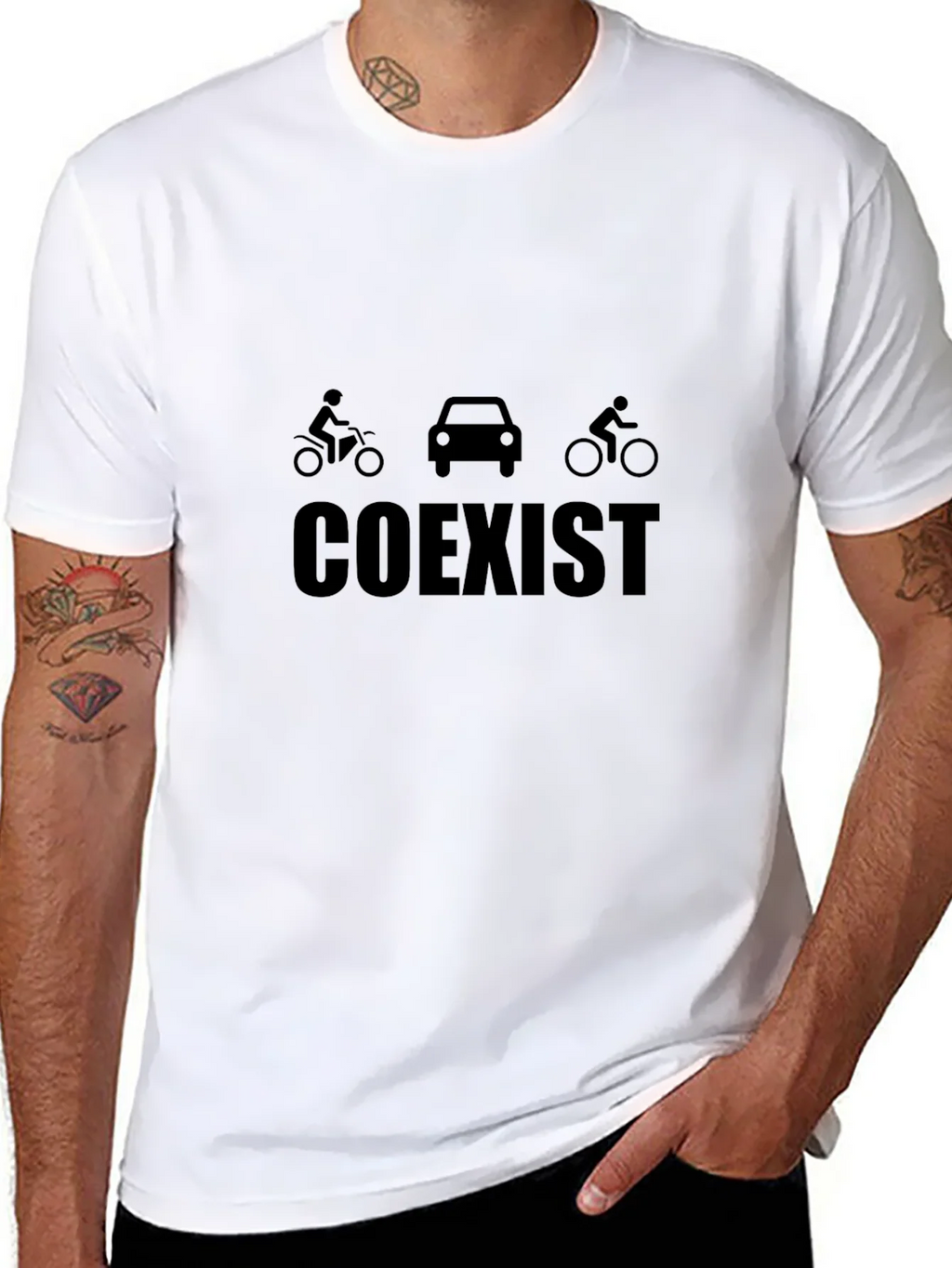 Coexist Graphic Tee - Black Cotton Blend Shirt product image 4
