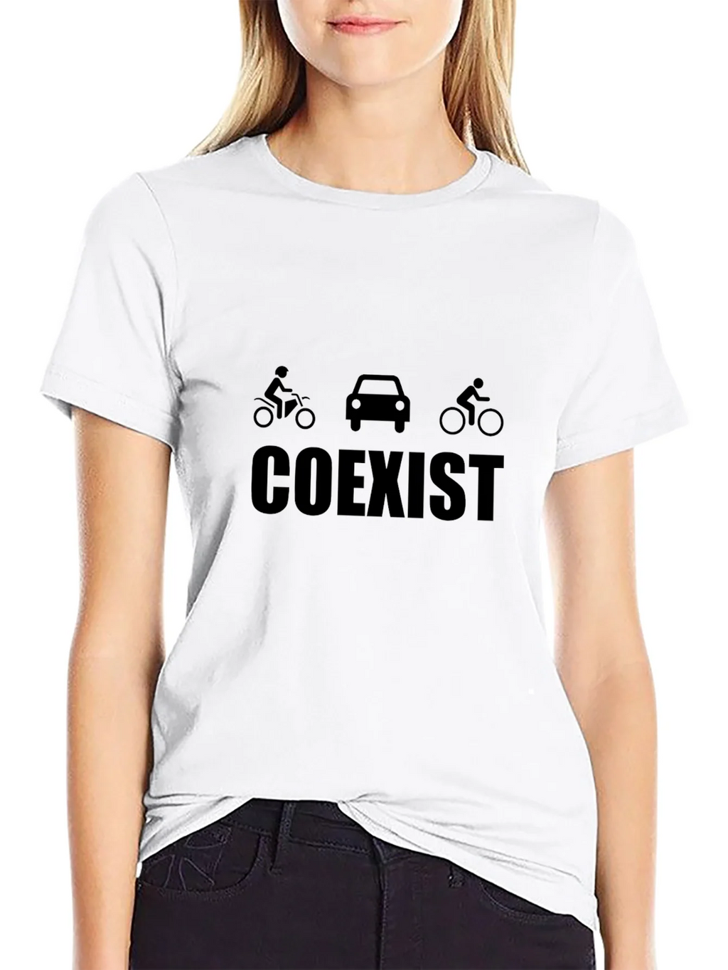 Coexist Graphic Tee - Black Cotton Blend Shirt product image 5