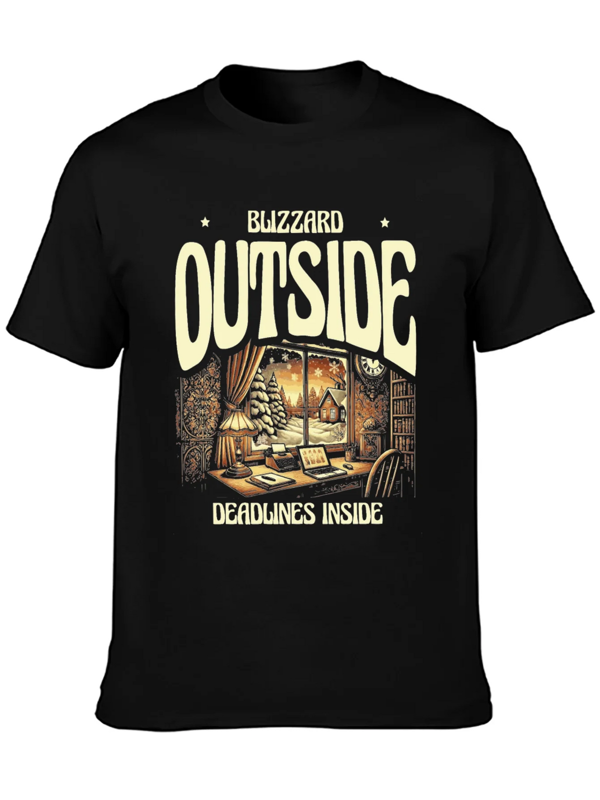 Blizzard Outside Deadlines Inside Graphic Tee product image 3