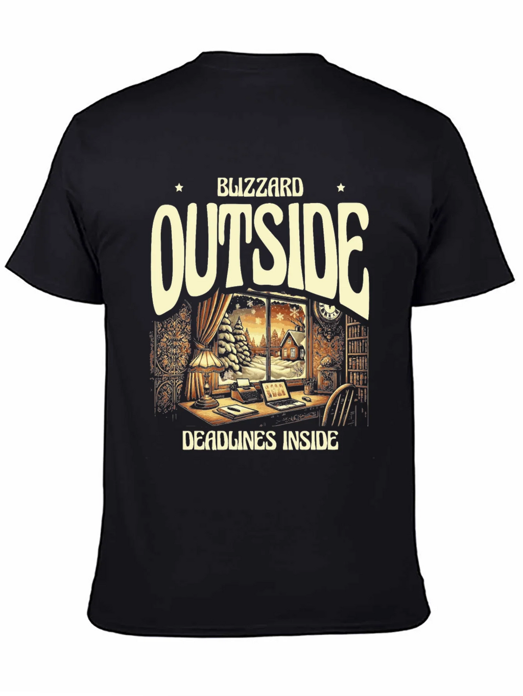 Blizzard Outside Deadlines Inside Graphic Tee product image 4