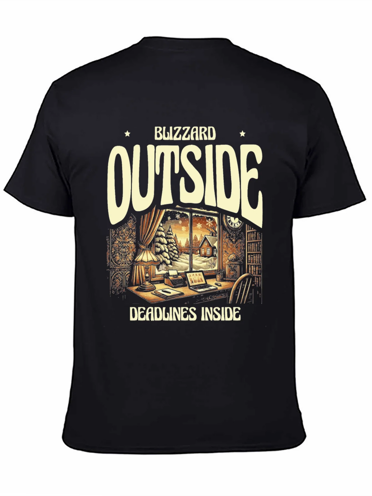 Blizzard Outside Deadlines Inside Graphic Tee product image 4