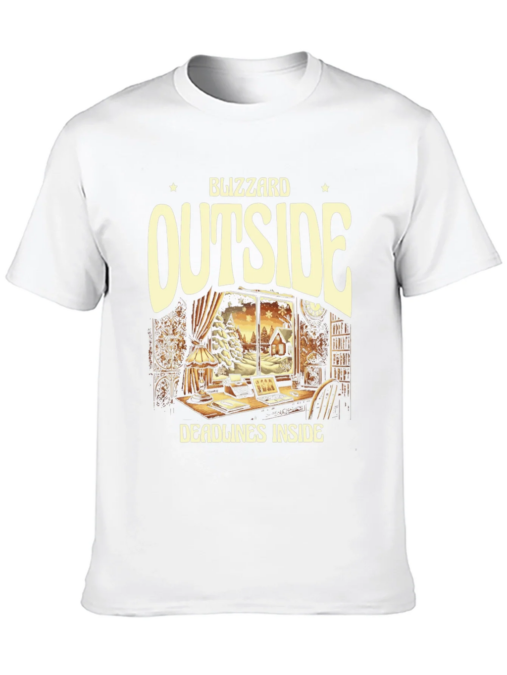 Blizzard Outside Deadlines Inside Graphic Tee product image 9