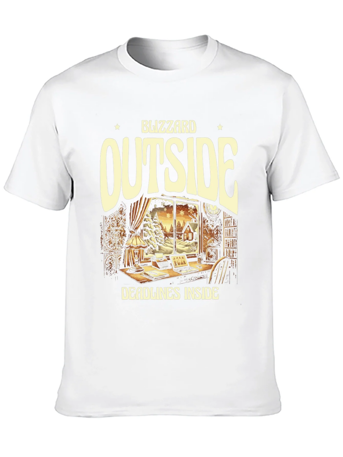 Blizzard Outside Deadlines Inside Graphic Tee product image 9