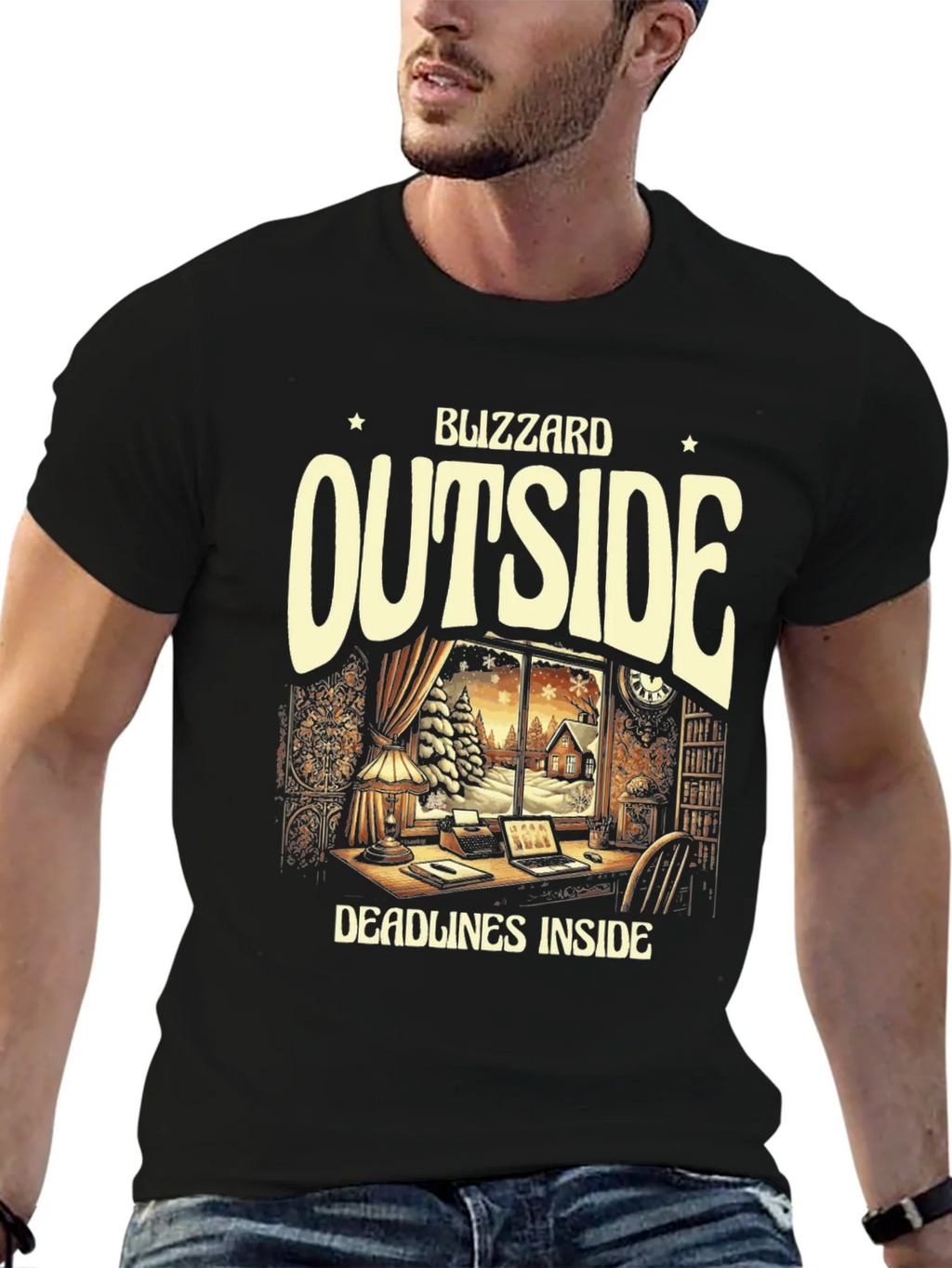 Blizzard Outside Deadlines Inside Graphic Tee product image 6