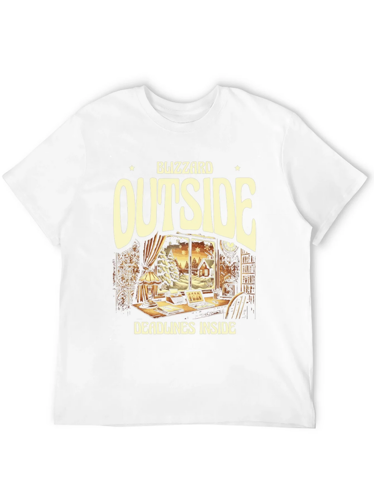 Blizzard Outside Deadlines Inside Graphic Tee product image 11