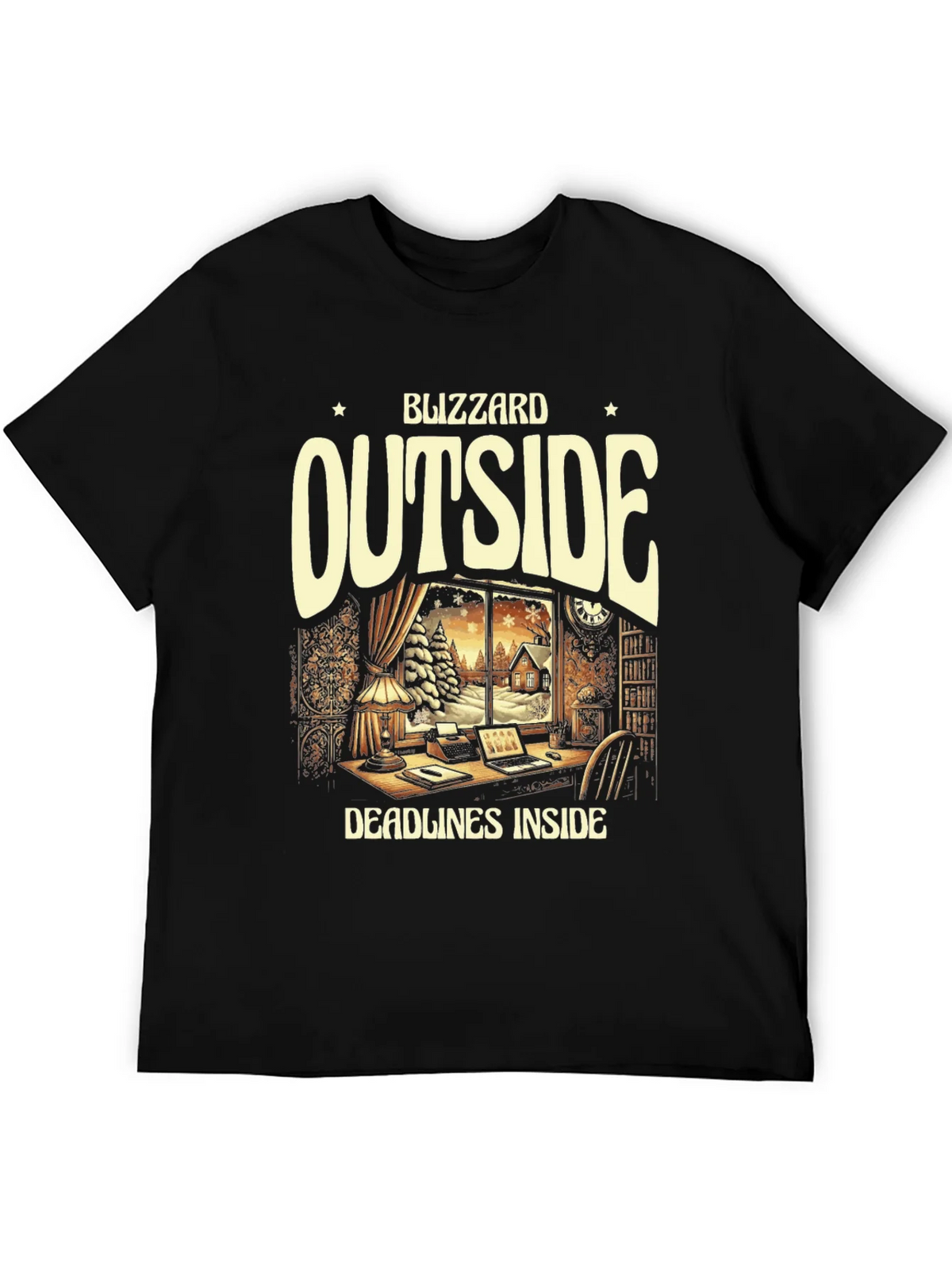Blizzard Outside Deadlines Inside Graphic Tee product image 5