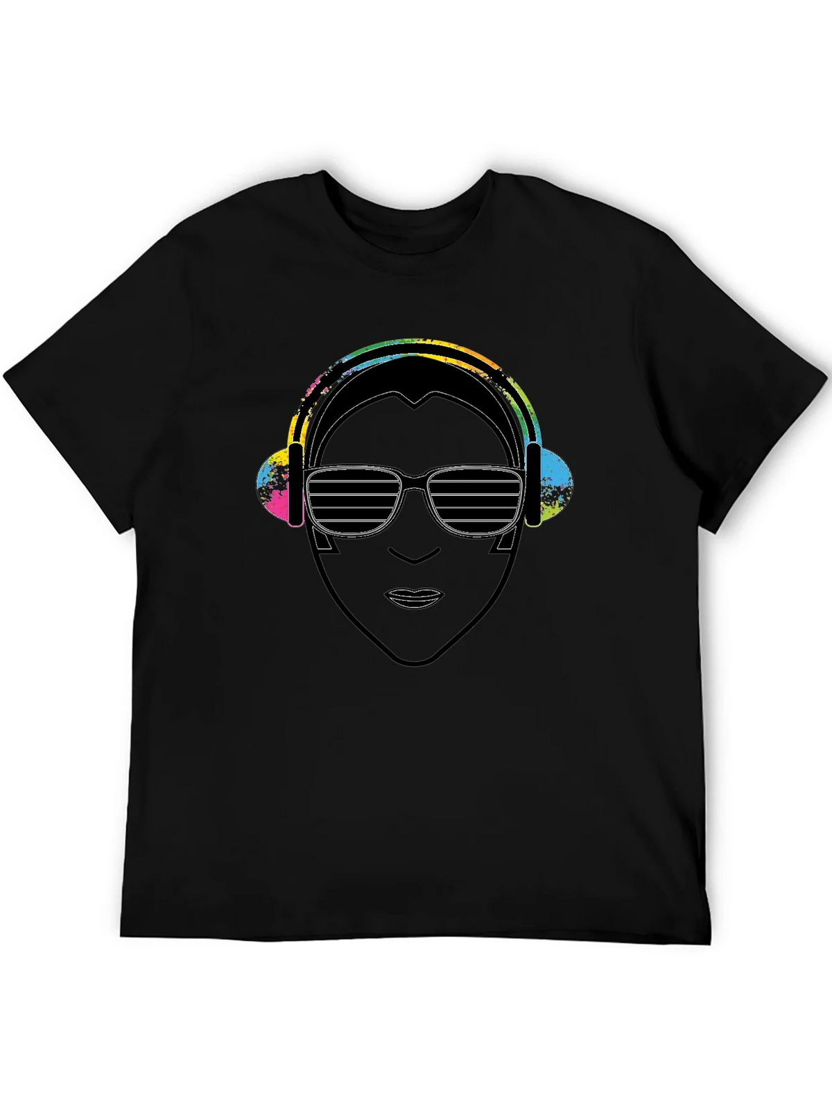 DJ Portrait Graphic Black T-Shirt product image 5