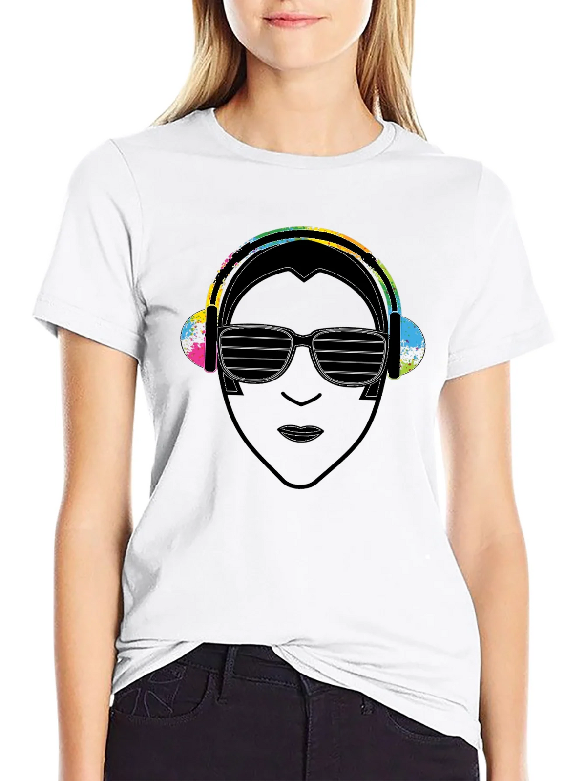 DJ Portrait Graphic Black T-Shirt product image 8