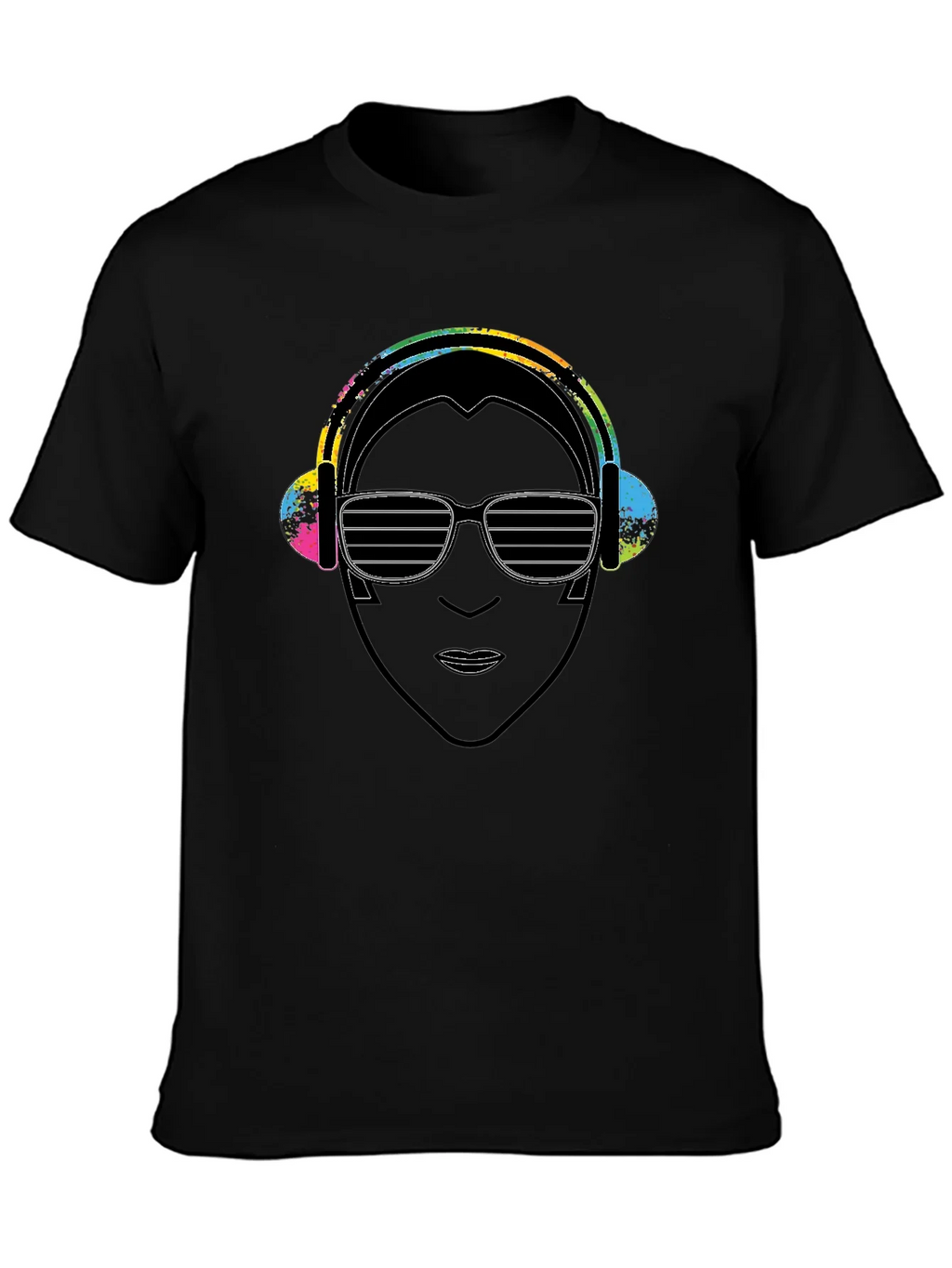 DJ Portrait Graphic Black T-Shirt product image 3