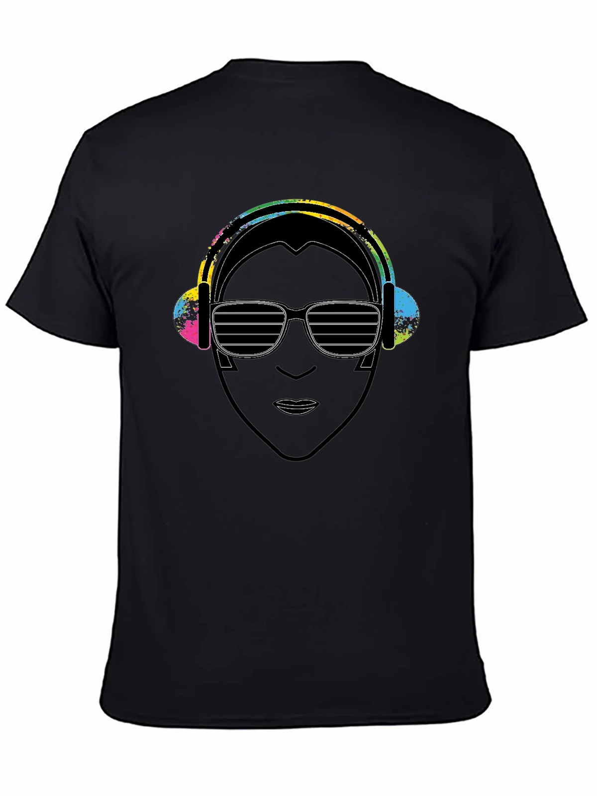 DJ Portrait Graphic Black T-Shirt product image 4