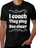 I Coach They Play You Cheer - Black T-Shirt product image 1