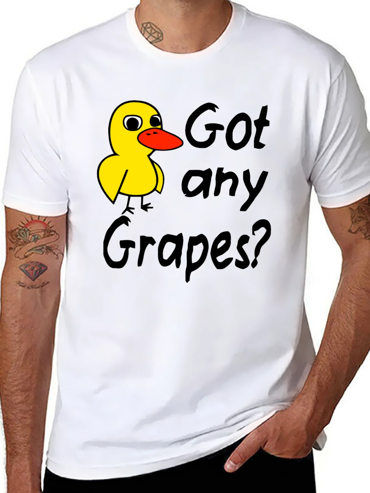 Got Any Grapes T-Shirt Duck Graphic Tee Black product image 7
