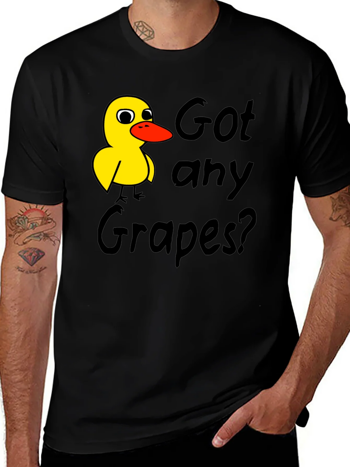 Got Any Grapes T-Shirt Duck Graphic Tee Black product image 1