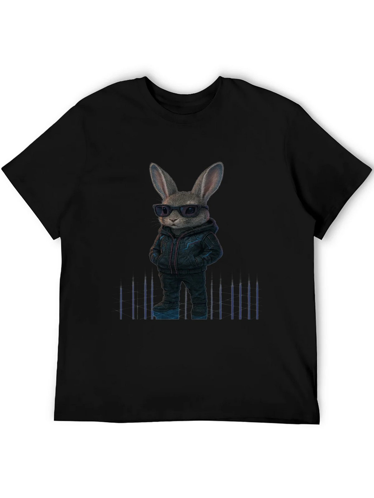 Cool Rabbit Graphic Black T-Shirt product image 5