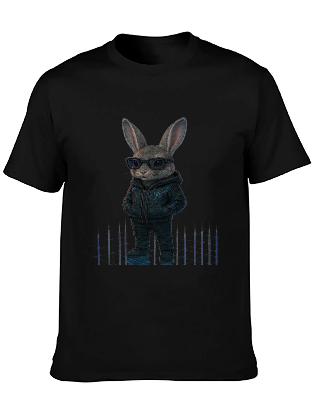 Cool Rabbit Graphic Black T-Shirt product image 3