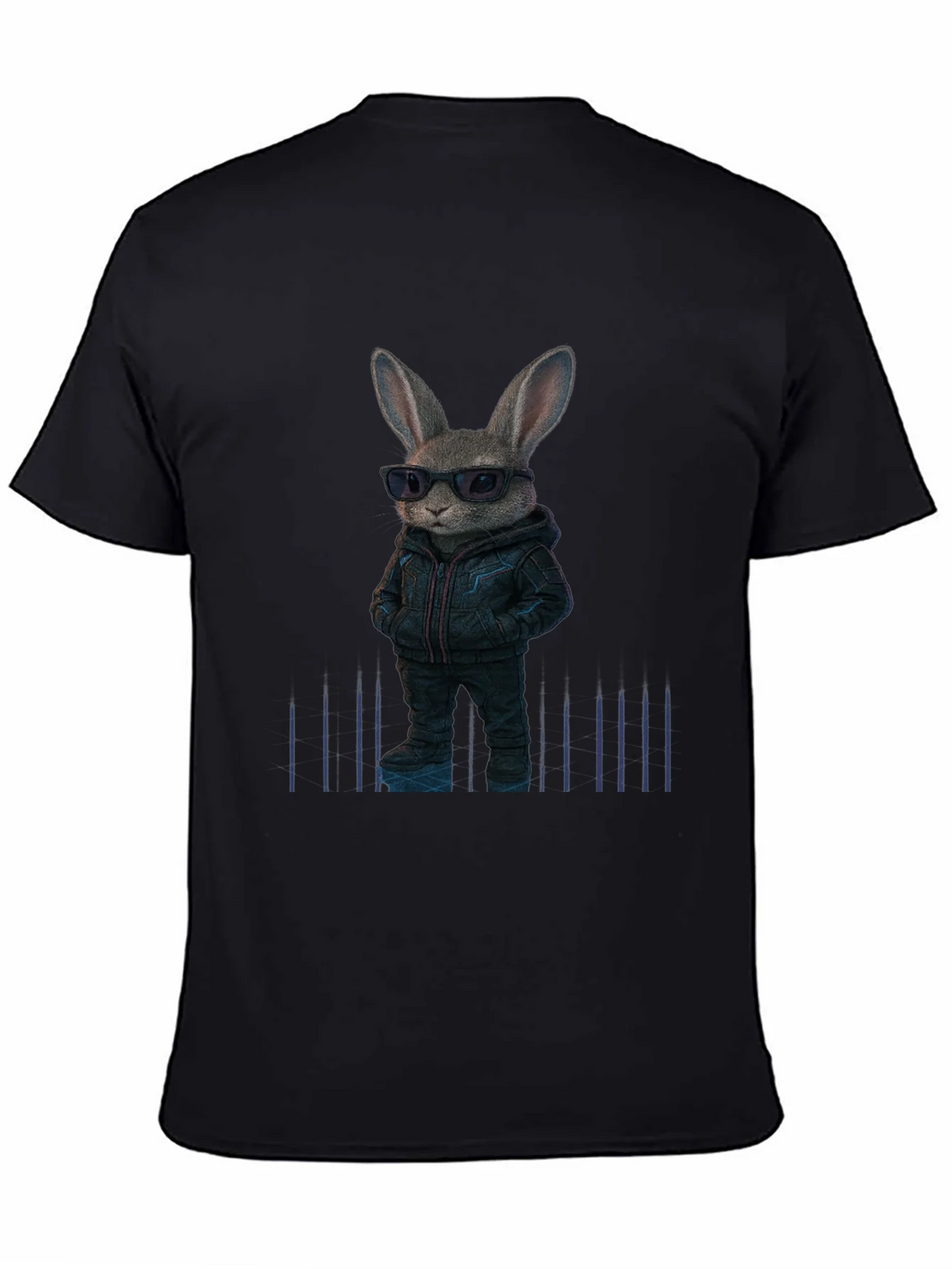 Cool Rabbit Graphic Black T-Shirt product image 4